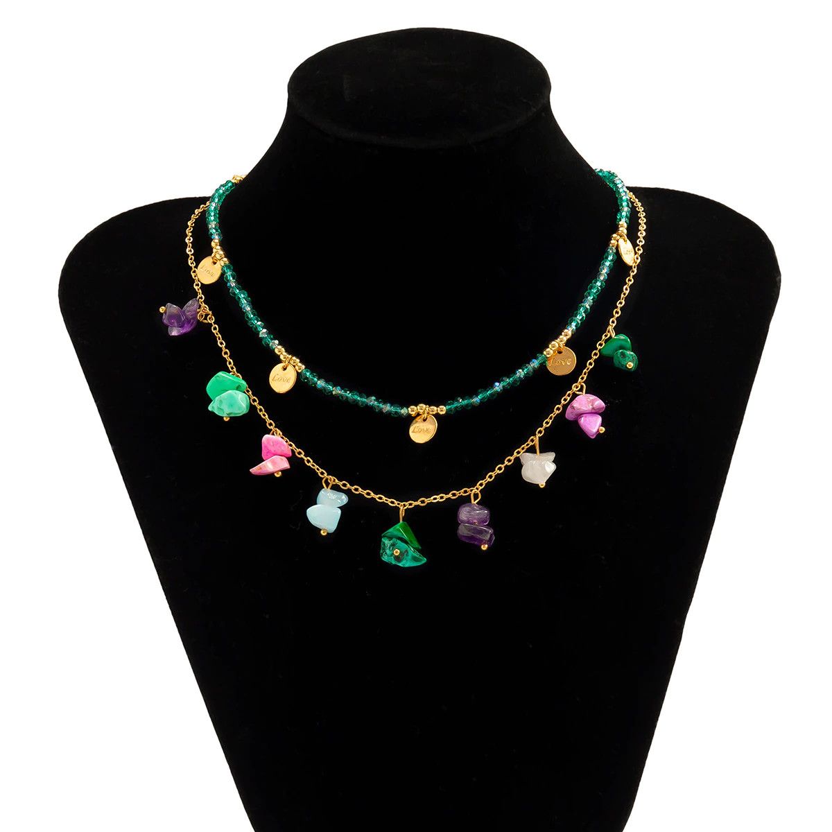 Jewelry Bohemian Natural Stone Pendant Necklace Size ONE SIZE - 3 Thumbnail