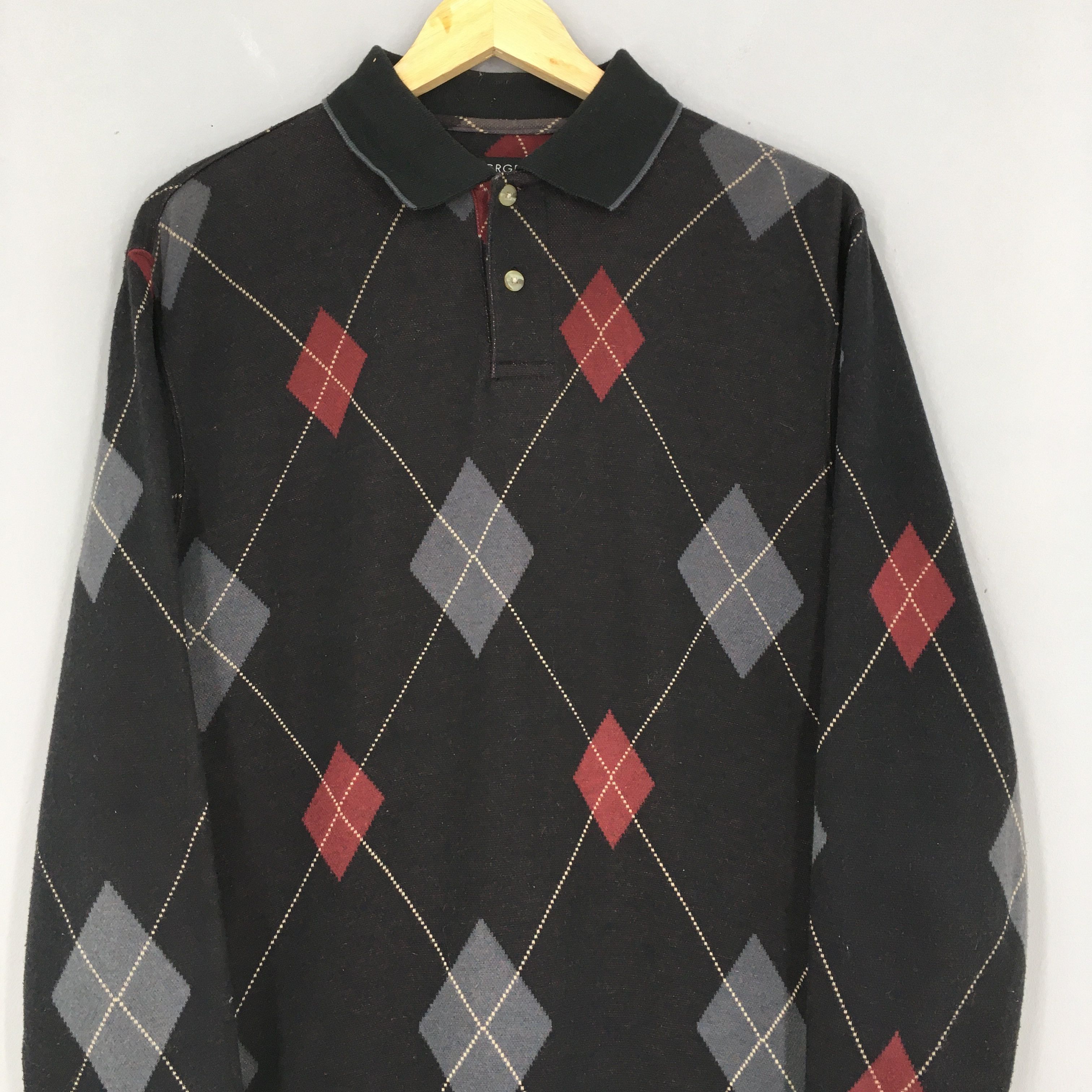 George Vintage George Checkered Diamond Polo Shirt Small Size US S / EU 44-46 / 1 - 2 Thumbnail