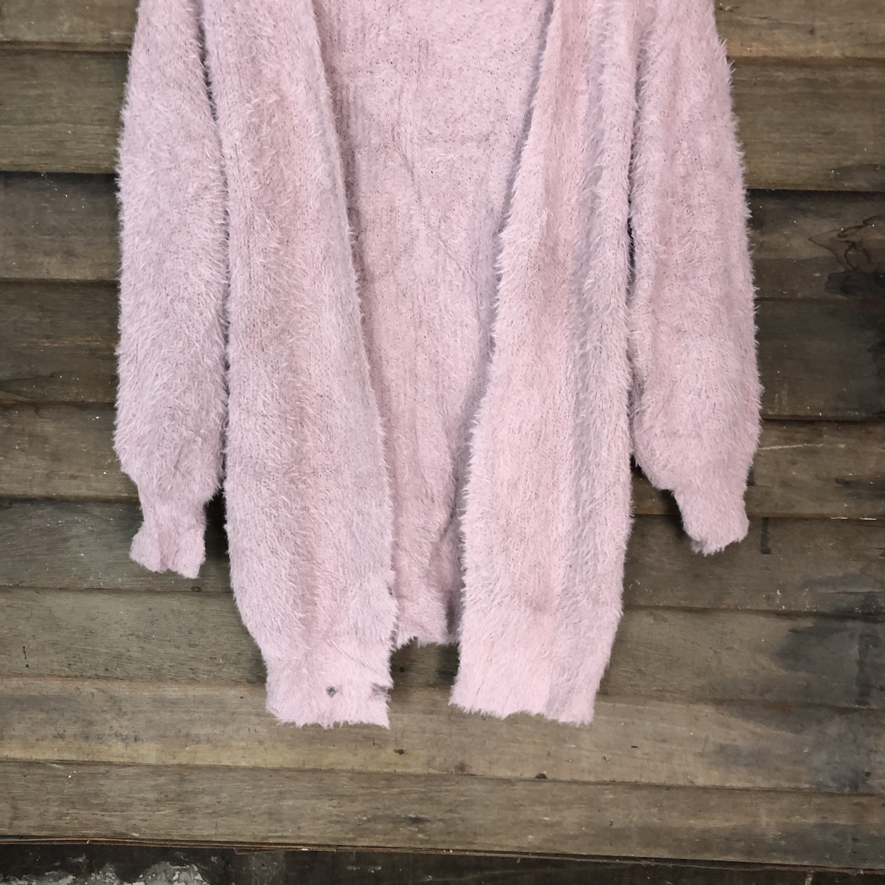 Aran Isles Knitwear × GU × Homespun Knitwear Gu Knitwear Mohair Soft Fur Shag Shaggy Cardigan #677 Size M / US 6-8 / IT 42-44 - 3 Thumbnail