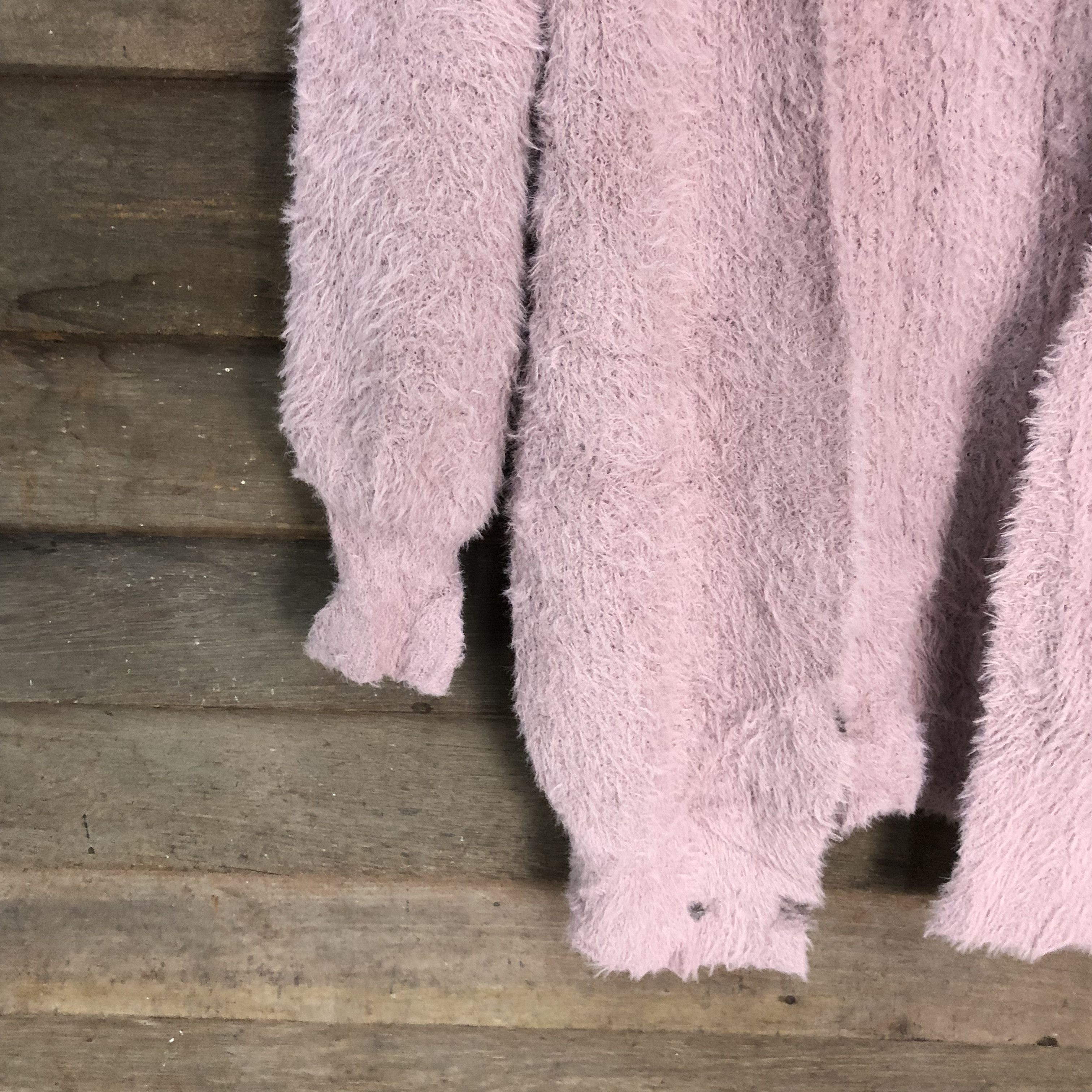 Aran Isles Knitwear × GU × Homespun Knitwear Gu Knitwear Mohair Soft Fur Shag Shaggy Cardigan #677 Size M / US 6-8 / IT 42-44 - 4 Thumbnail