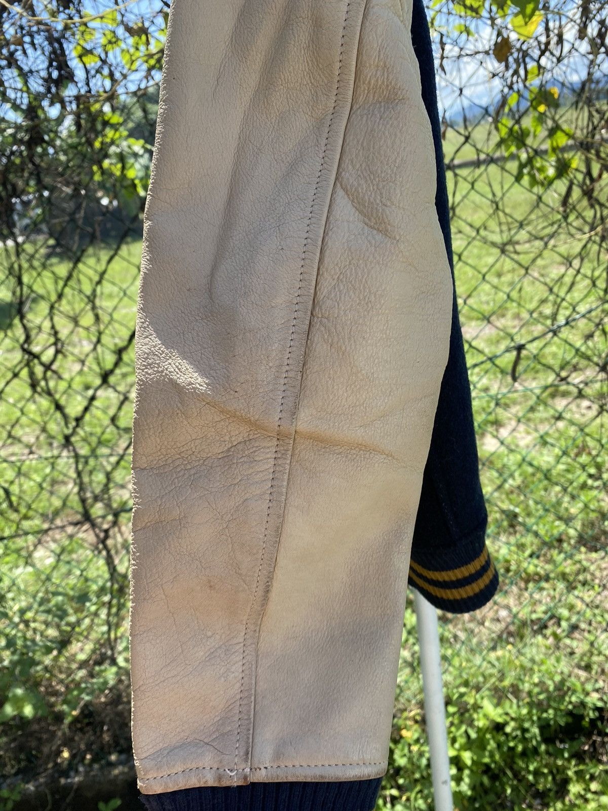 Beams Plus Vintage Beams Flip Collar Leather Sleeve Varsity Jacket Size US S / EU 44-46 / 1 - 10 Thumbnail