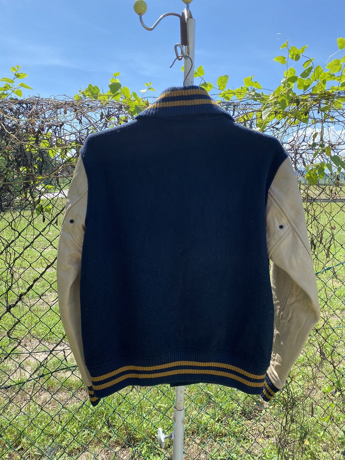 Beams Plus Vintage Beams Flip Collar Leather Sleeve Varsity Jacket Size US S / EU 44-46 / 1 - 7 Thumbnail