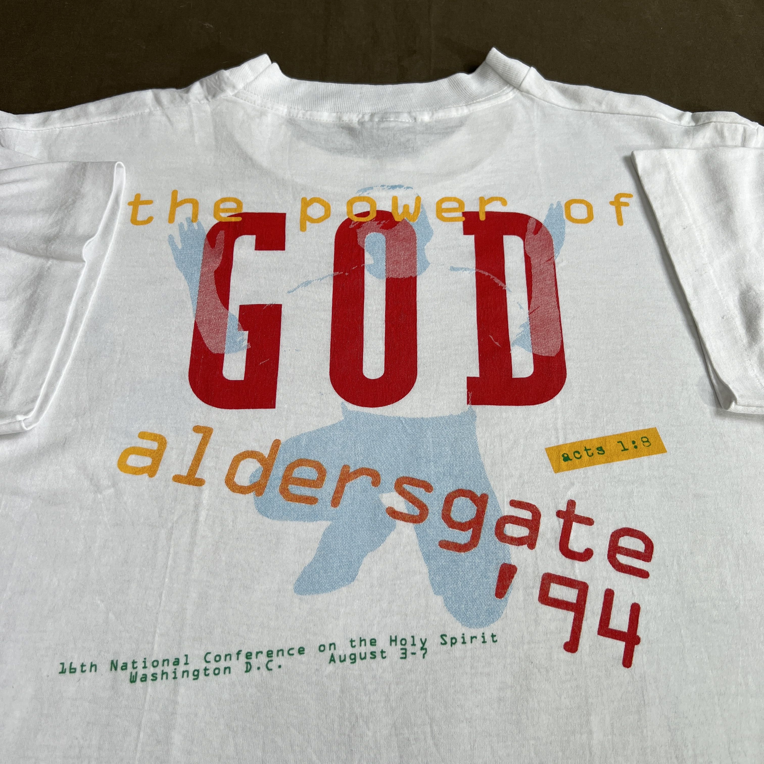 Vintage Vintage 90s Jesus the power of God Aldersgate Promo Tee Size US L / EU 52-54 / 3 - 1 Thumbnail