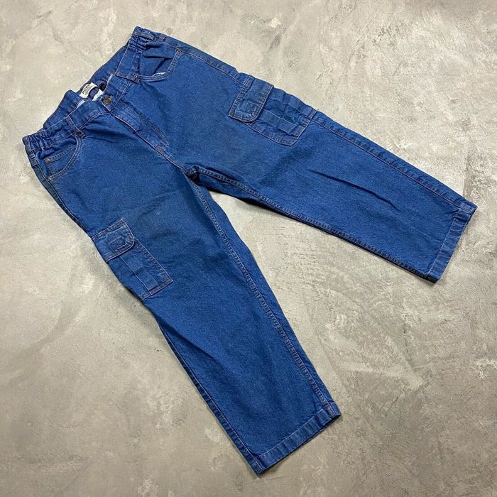 Vintage 90s VTG DUKE HABAND Cargo Jeans 38 Elastic Waist Stretch Baggy ...