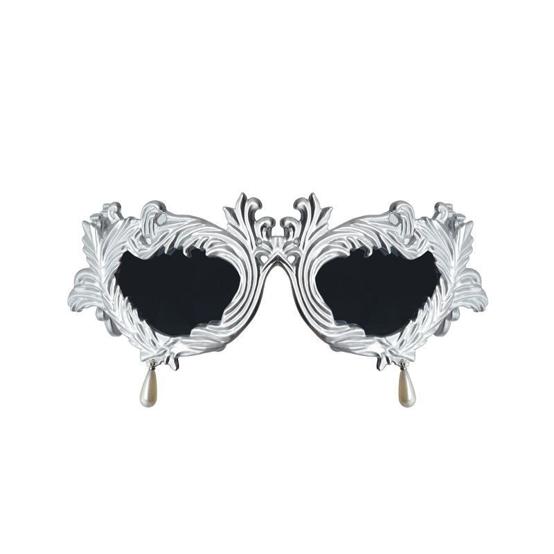 Jeremy Scott Antique Silver Plastic / Solid Grey Sunglasses