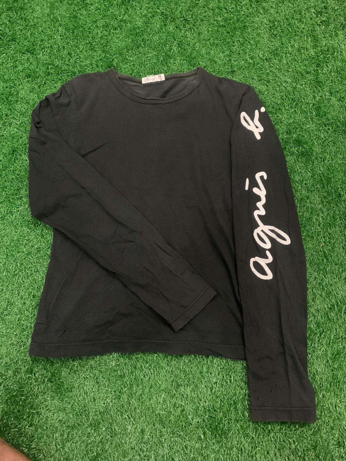 image of Agnes B. Lons Sleeve Shirt Big Logo in Black, Men's (Size Small)