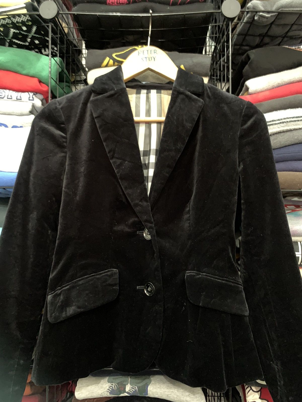 Burberry BURBERRY NOVACHECK VELVET JACKET Size US XS / EU 42 / 0 - 5 Thumbnail