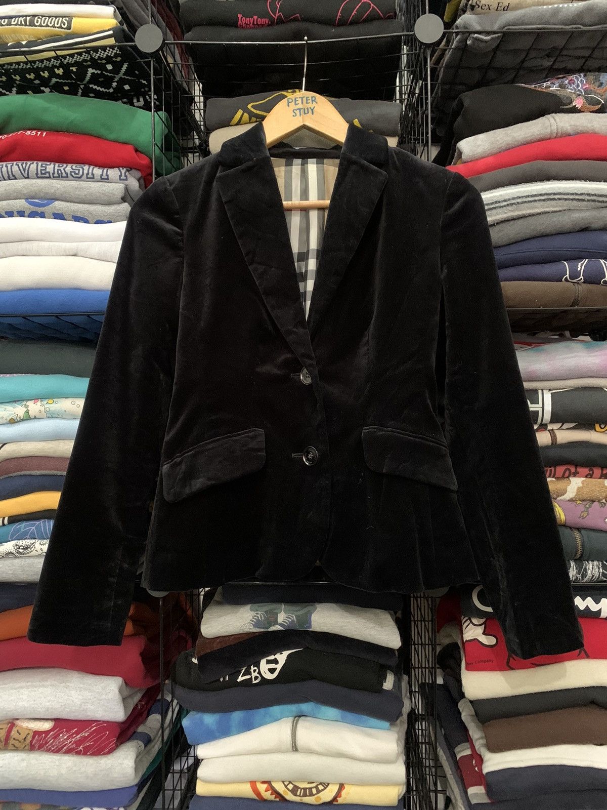 Burberry BURBERRY NOVACHECK VELVET JACKET Size US XS / EU 42 / 0 - 3 Thumbnail