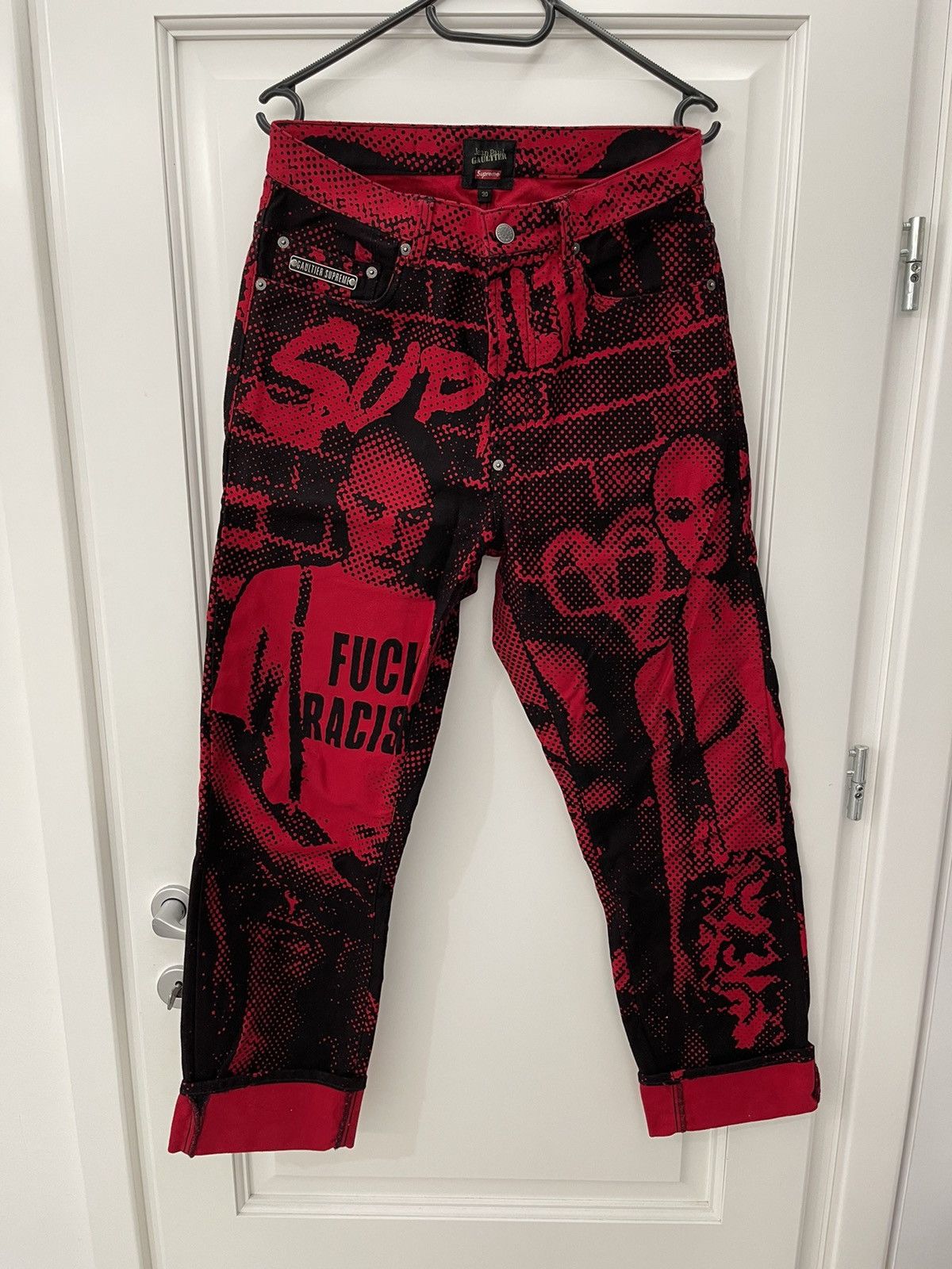 Jean Paul Gaultier × Supreme Jean Paul Gaultier Supreme Fuck Racism Jeans Size US 30 / EU 46 - 1 Thumbnail