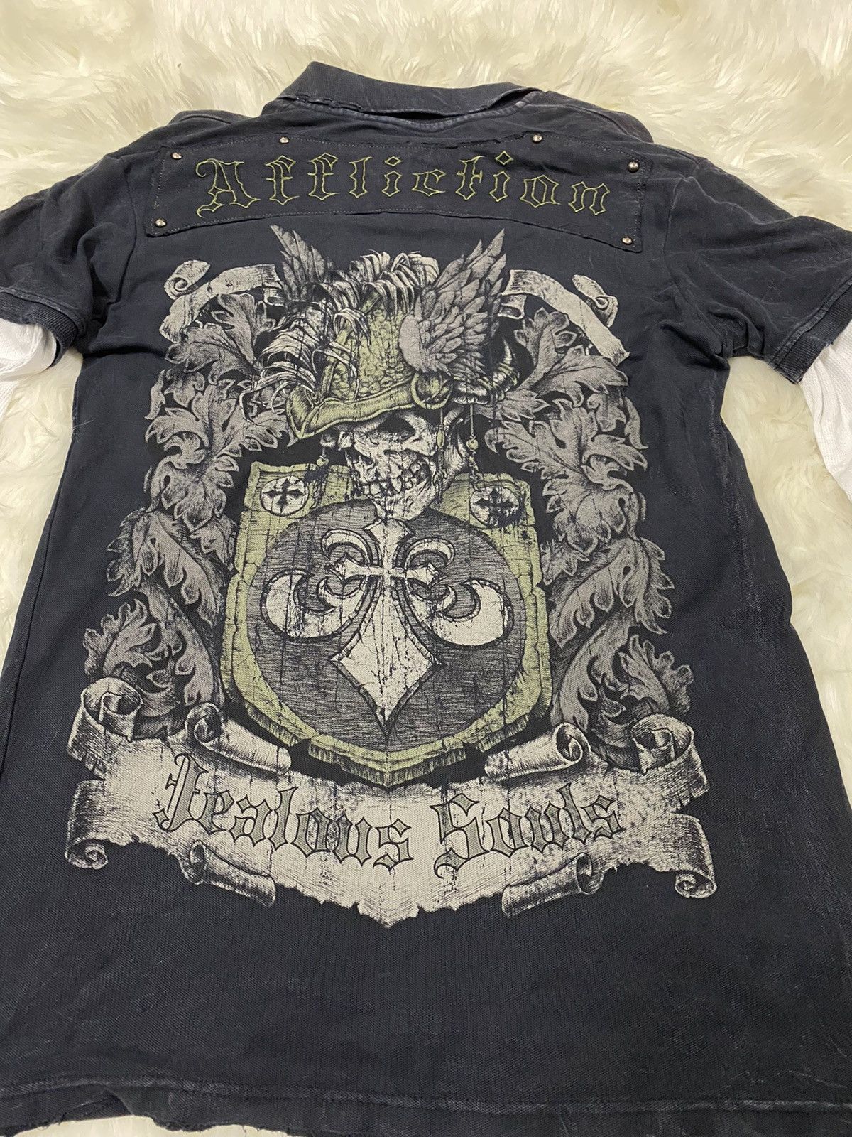 Affliction Affliction Tshirt Jealous Souls Distressed Tee Nice Design Size US M / EU 48-50 / 2 - 2 Thumbnail