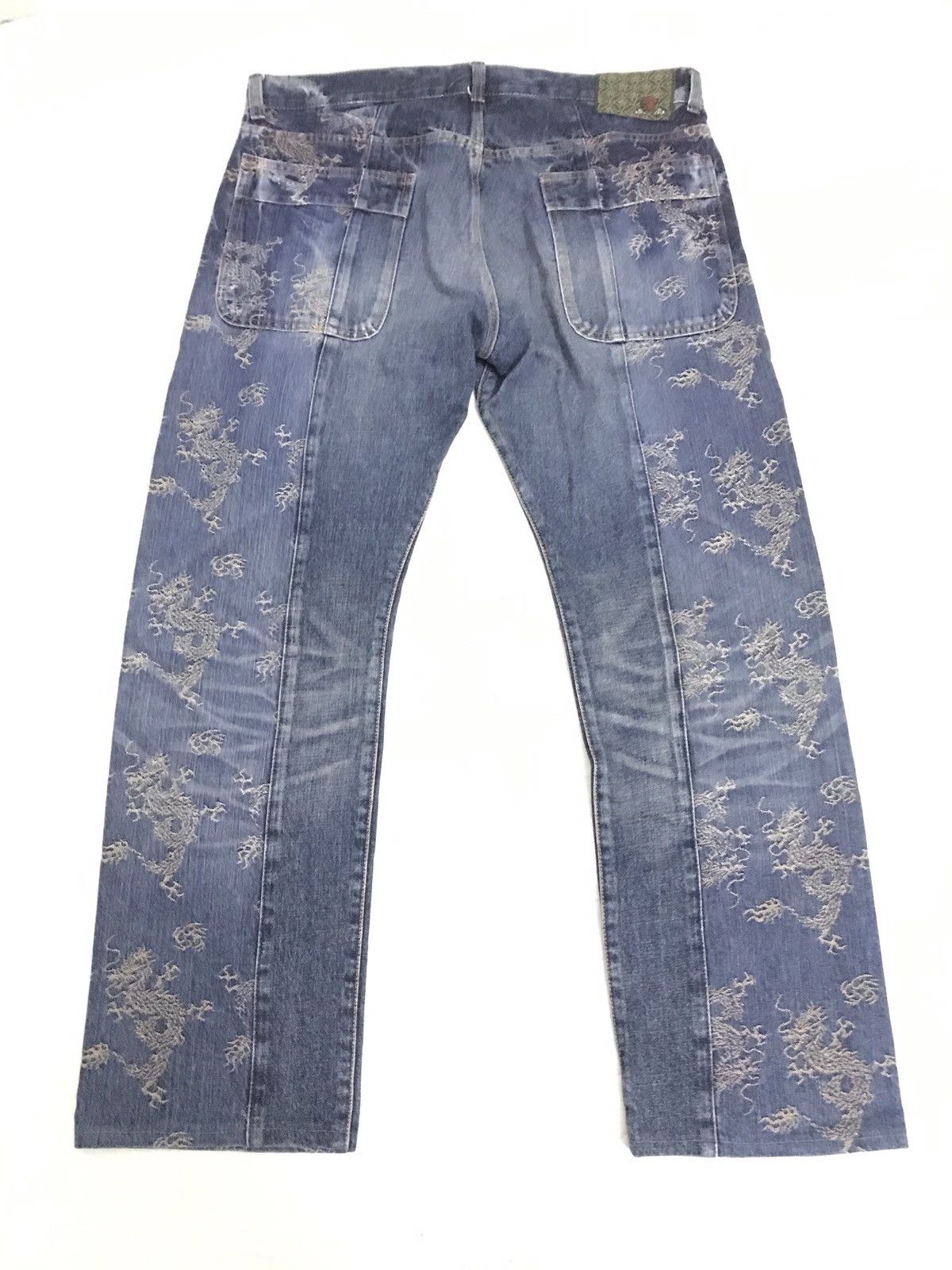 Designer × KURO Rare Art of Dragon Kuro Denim Blue Jeans Superb Condition Size US 36 / EU 52 - 2 Thumbnail