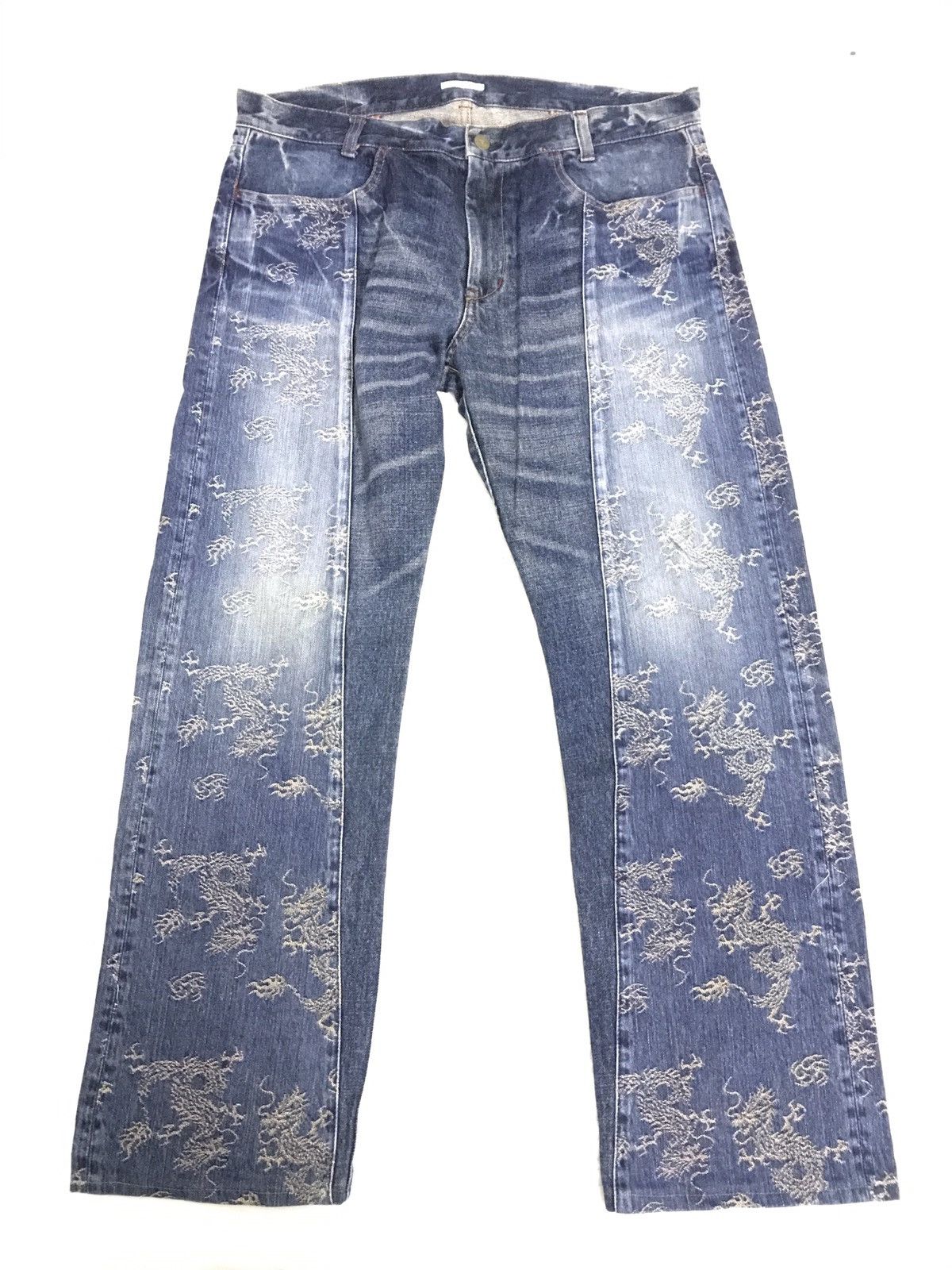 Designer × KURO Rare Art of Dragon Kuro Denim Blue Jeans Superb Condition Size US 36 / EU 52 - 1 Thumbnail