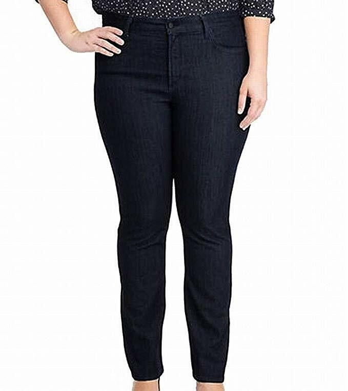 $155 NYDJ Plus Size Marilyn Straight Tonal Stitching Denim