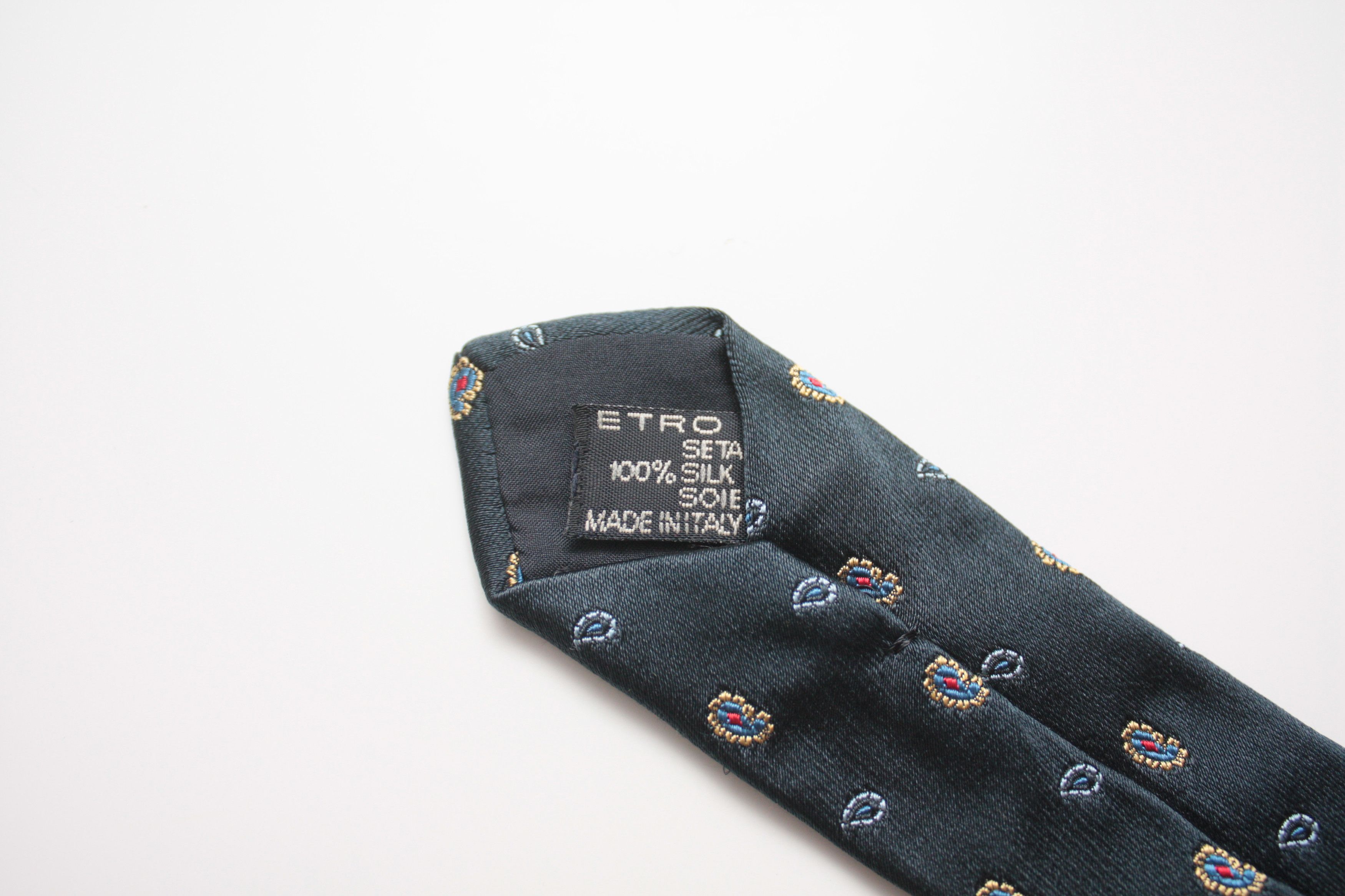 Etro Etro Navy Silk Tie Made In Italy Size ONE SIZE - 5 Thumbnail