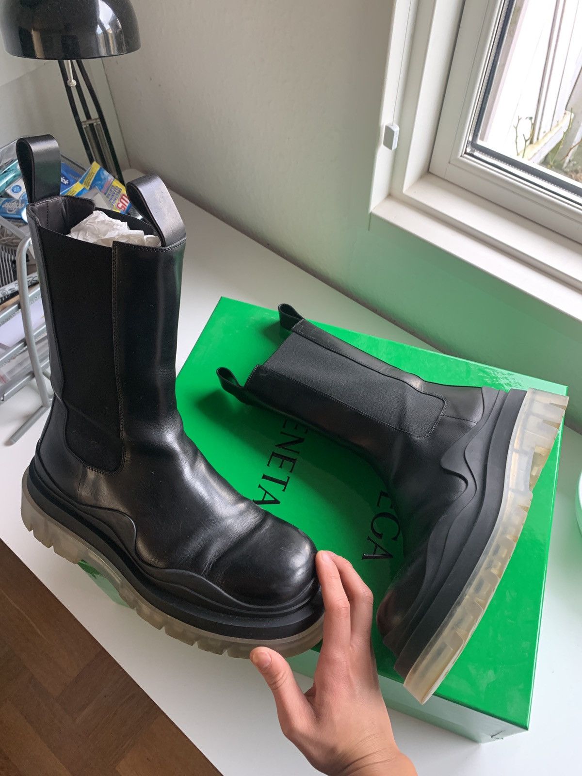 Bottega Veneta Bottega Veneta BV Tire Boots Transparent  display picture 1