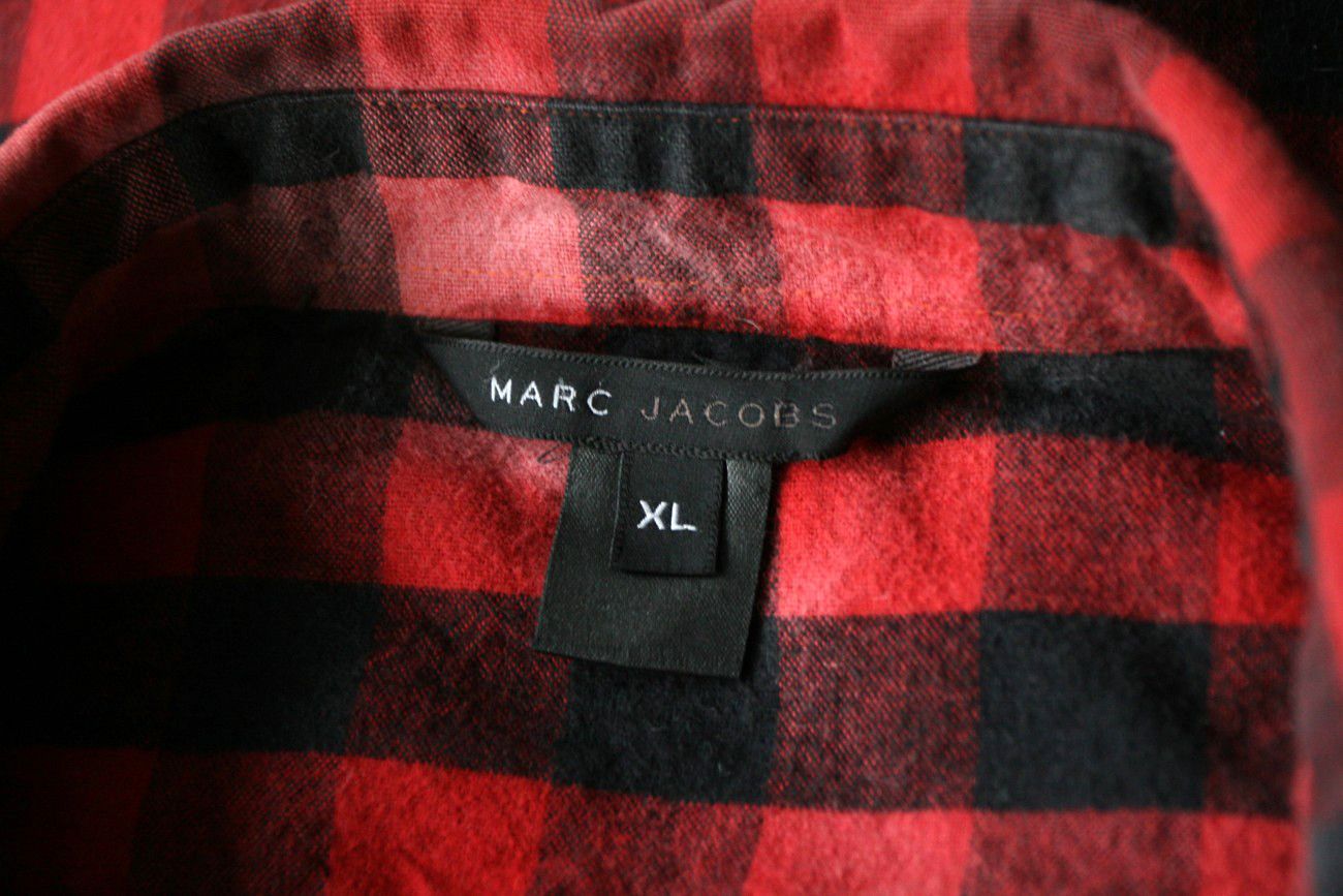 Marc Jacobs Marc Jacobs Red Checked Flannel Grunge Shirt Faded Size US XL / EU 56 / 4 - 9 Thumbnail