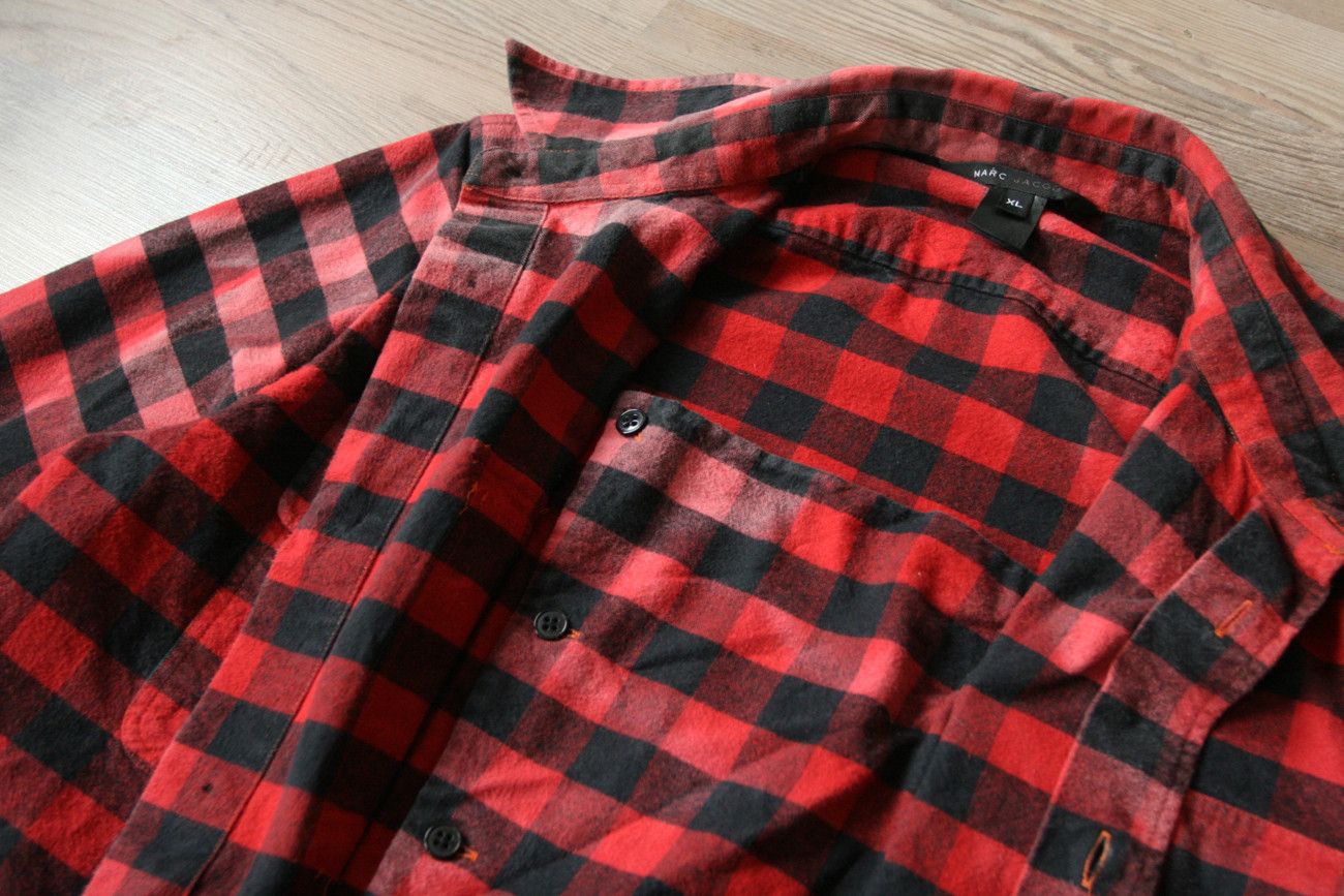 Marc Jacobs Marc Jacobs Red Checked Flannel Grunge Shirt Faded Size US XL / EU 56 / 4 - 4 Thumbnail