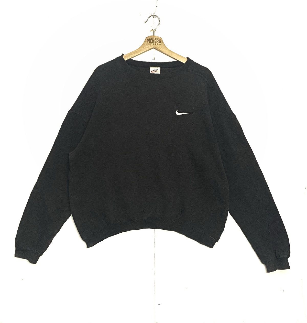 Nike × Vintage Vintage 90s Nike Small Swoosh Embroidery Pullover Large Size US L / EU 52-54 / 3 - 1 Thumbnail