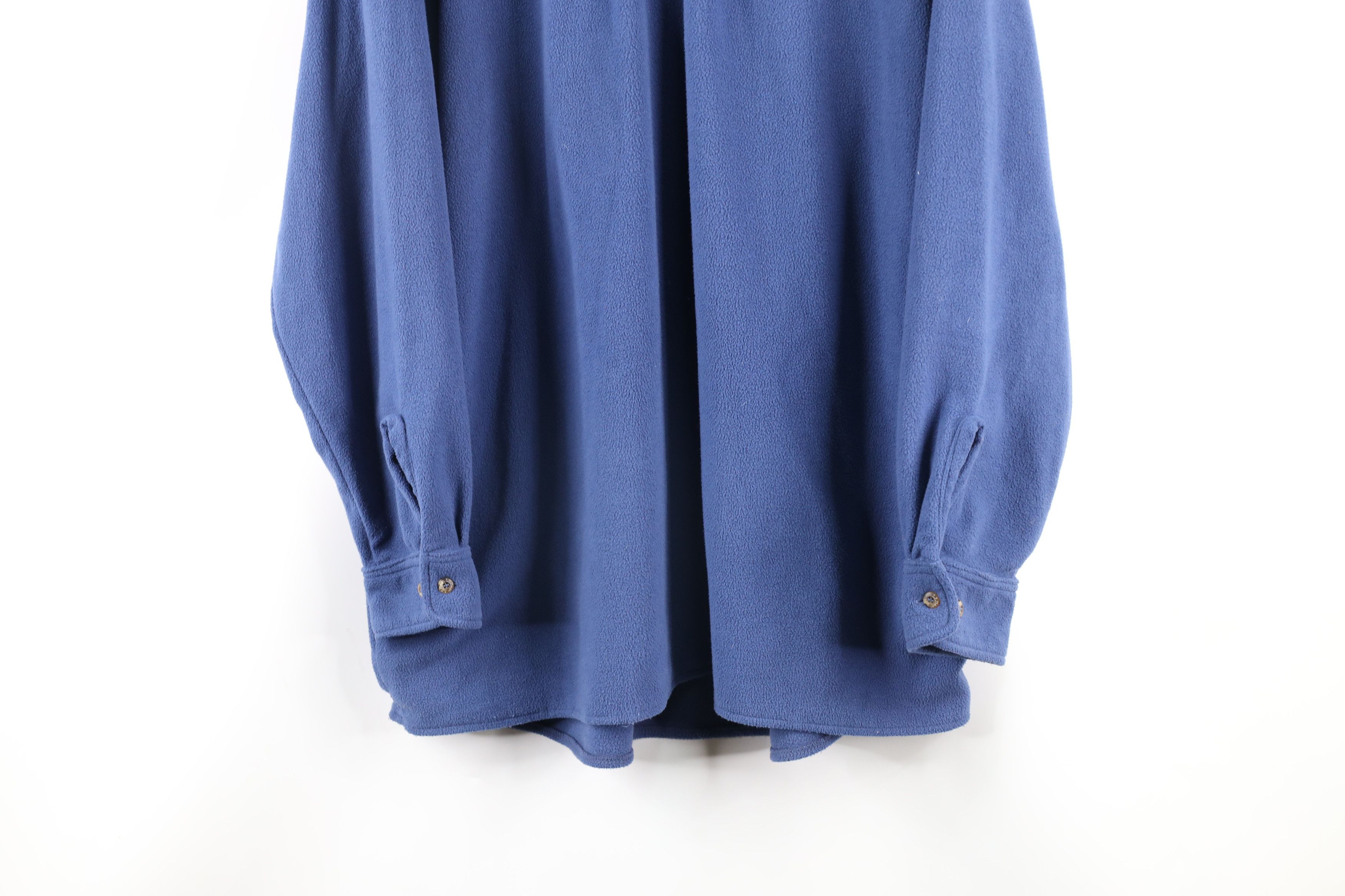 L.L. Bean × Vintage Vintage 90s LL Bean Collared Fleece Pullover Sweater Blue Size US XL / EU 56 / 4 - 3 Thumbnail