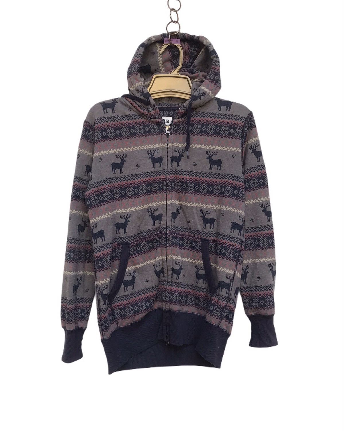 Japanese Brand × Uniqlo × Vintage 🔥Uniqlo Nice Pattern Zipper Jacket With Hoodies Size US S / EU 44-46 / 1 - 1 Thumbnail