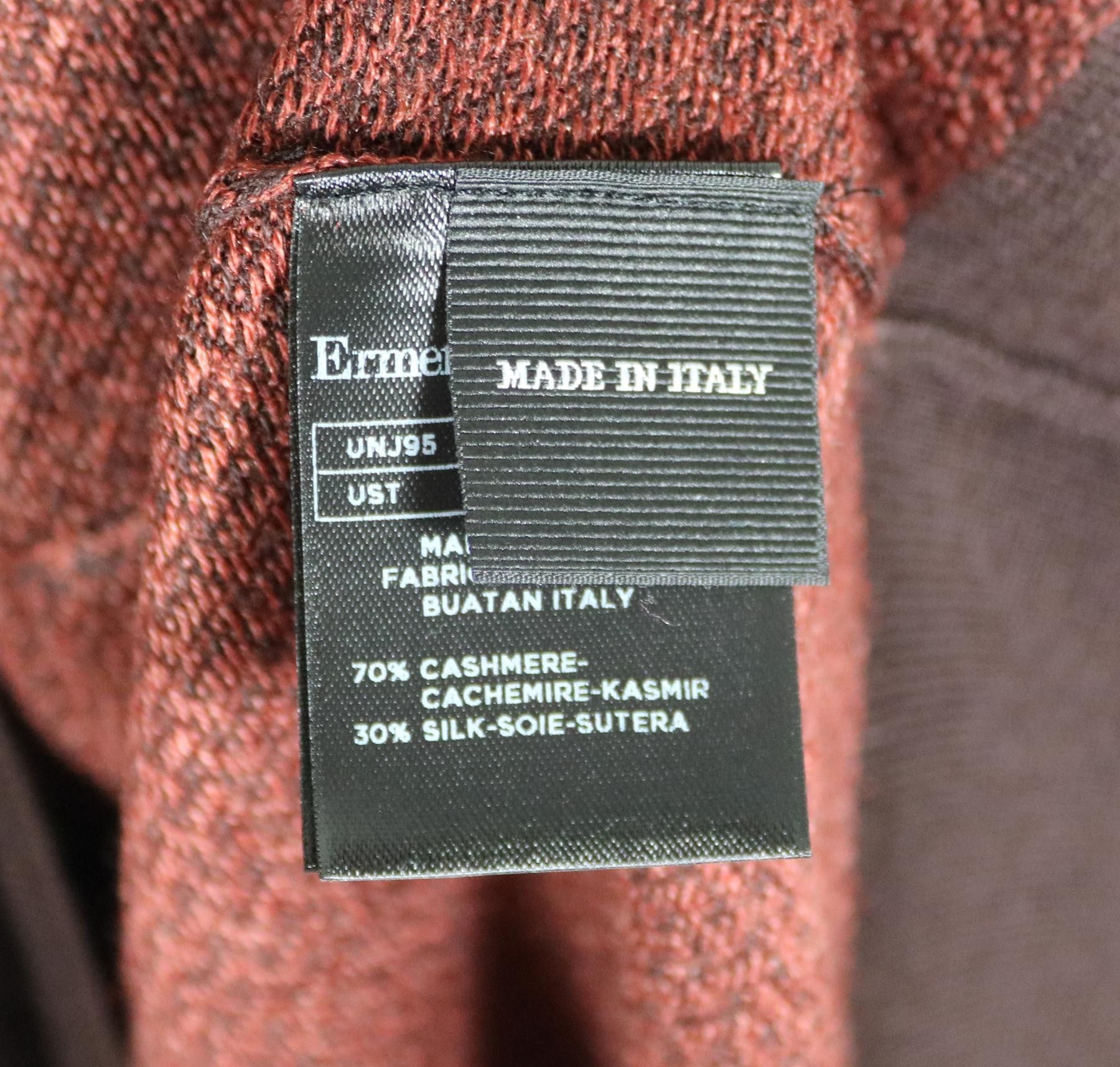 Ermenegildo Zegna Cashseta Knit Cashmere Silk Sweater 56