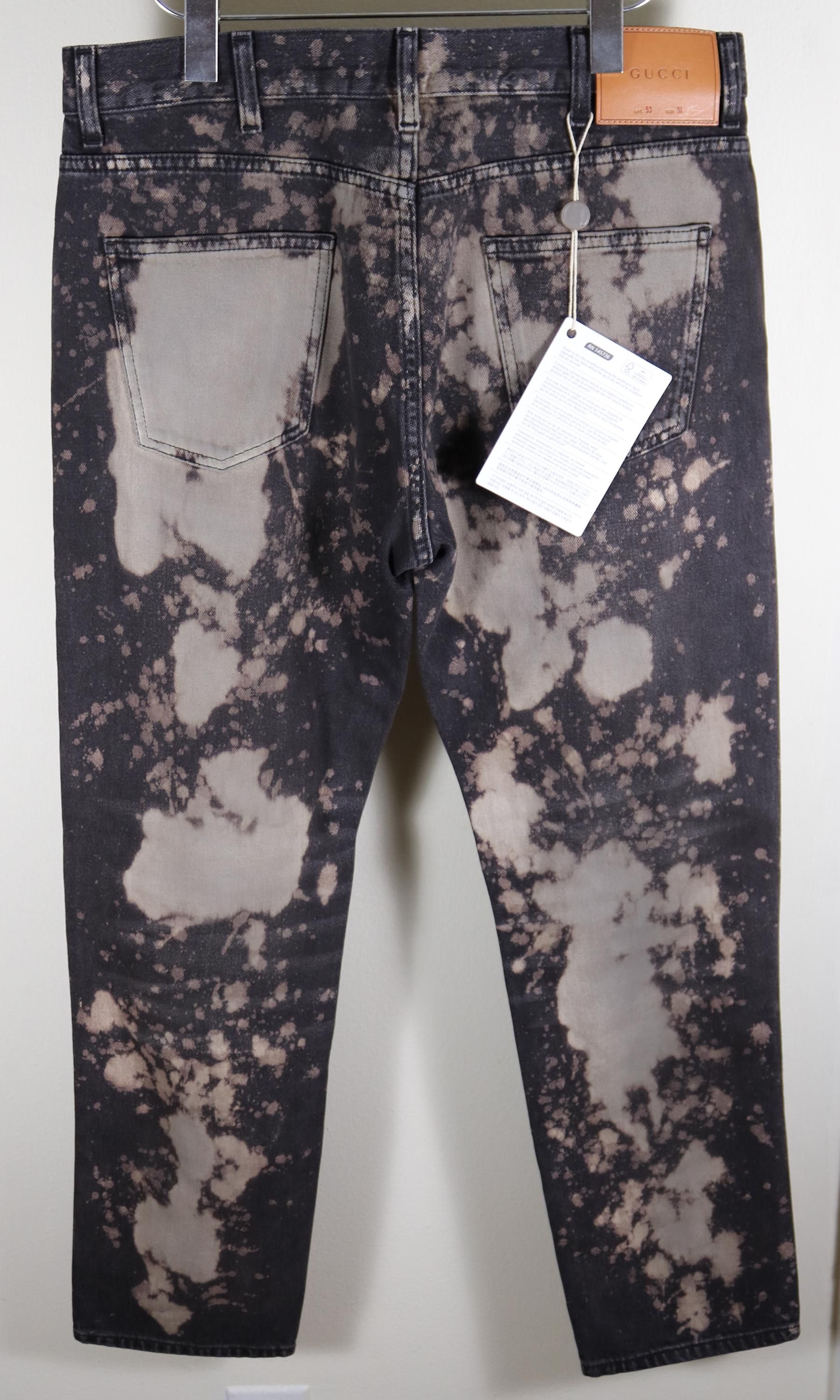 Gucci Gucci Bleached Stain Made in Italy Black Jeans Size 34 Size US 34 / EU 50 - 4 Thumbnail