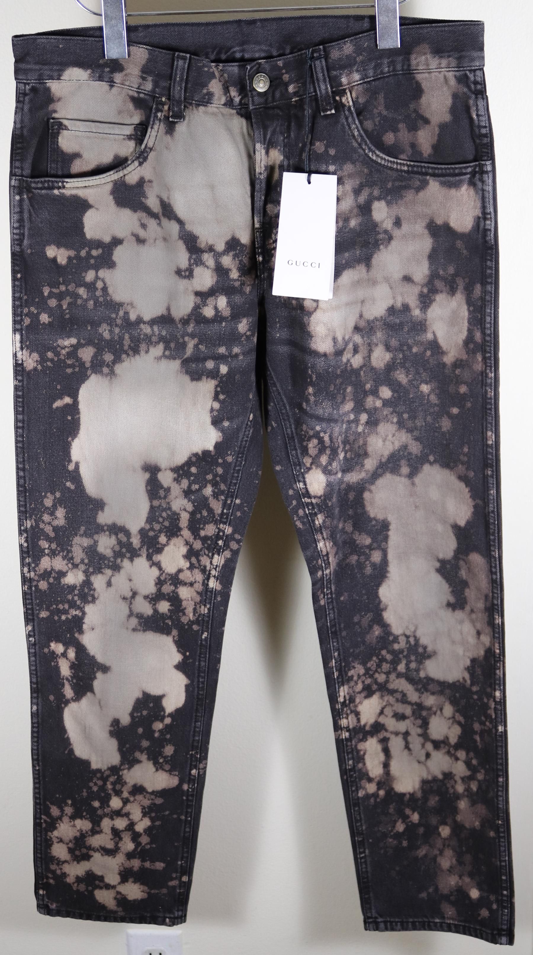 Gucci Gucci Bleached Stain Made in Italy Black Jeans Size 34 Size US 34 / EU 50 - 1 Thumbnail