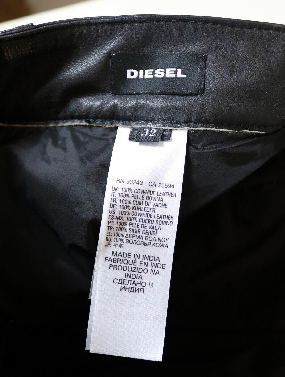Diesel Black Gold Diesel Monte Black Leather Jeans Pants Side Stripe Zipper Size US 32 / EU 48 - 8 Thumbnail