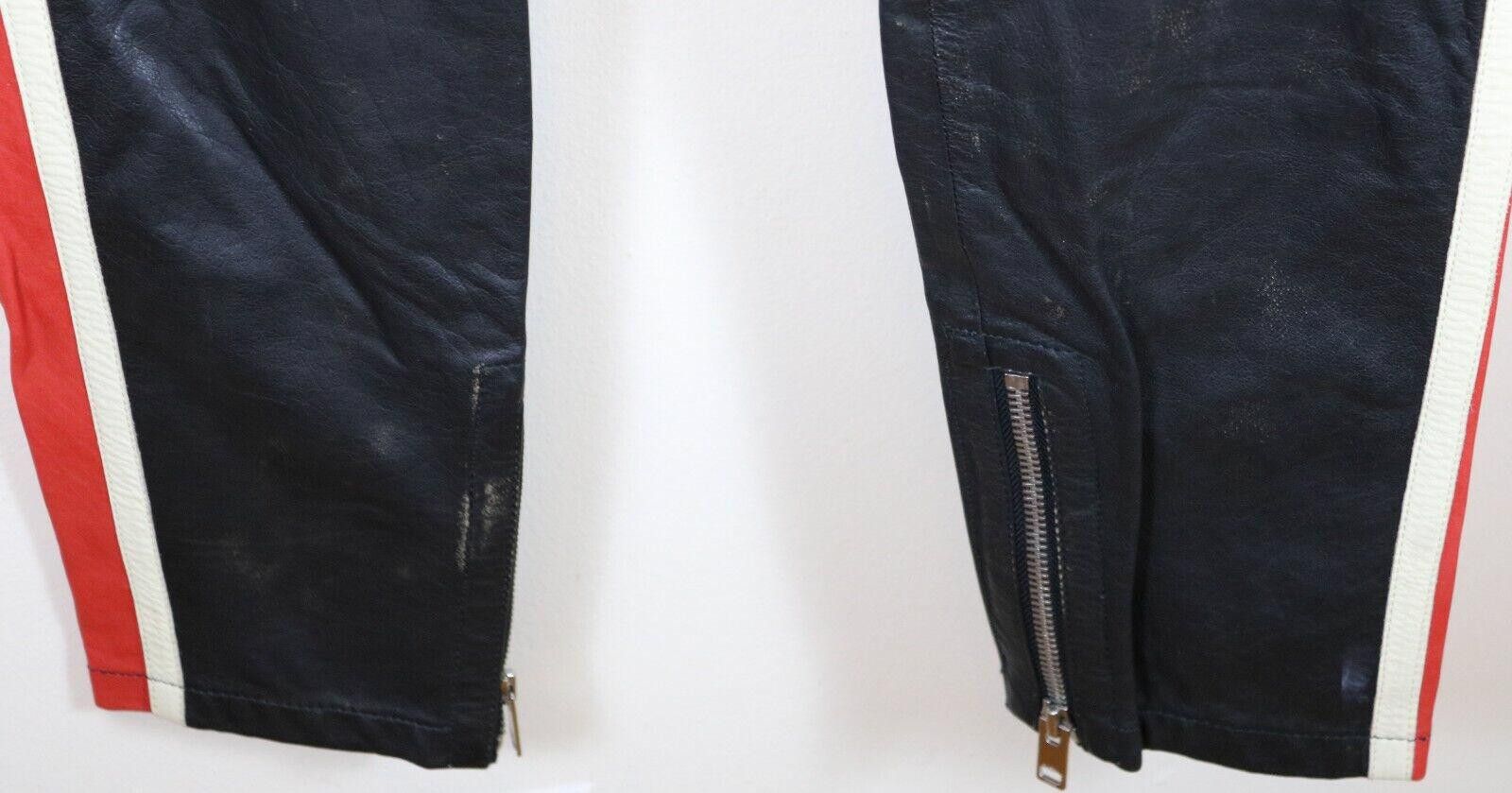Diesel Black Gold Diesel Monte Black Leather Jeans Pants Side Stripe Zipper Size US 32 / EU 48 - 6 Thumbnail