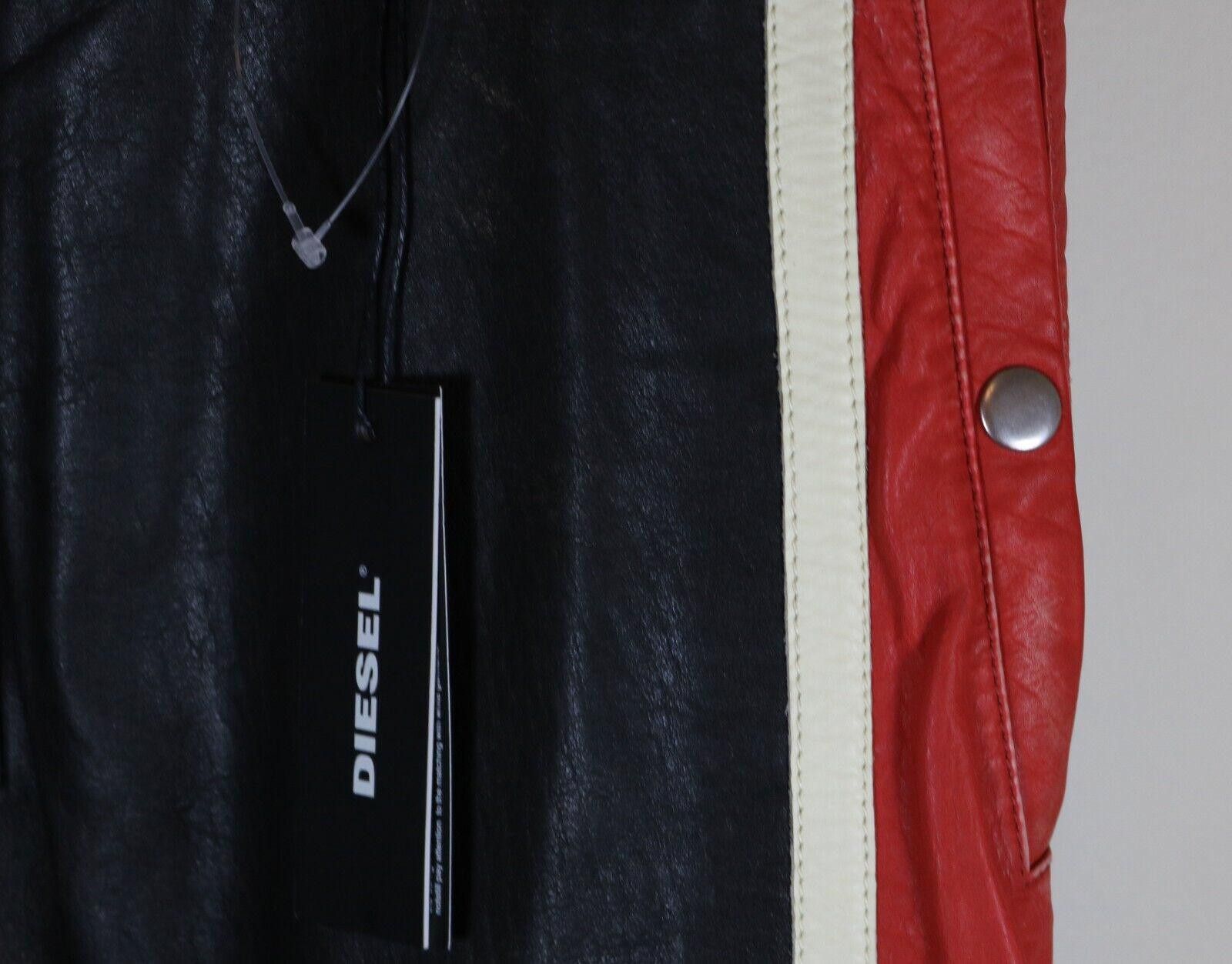 Diesel Black Gold Diesel Monte Black Leather Jeans Pants Side Stripe Zipper Size US 32 / EU 48 - 3 Thumbnail