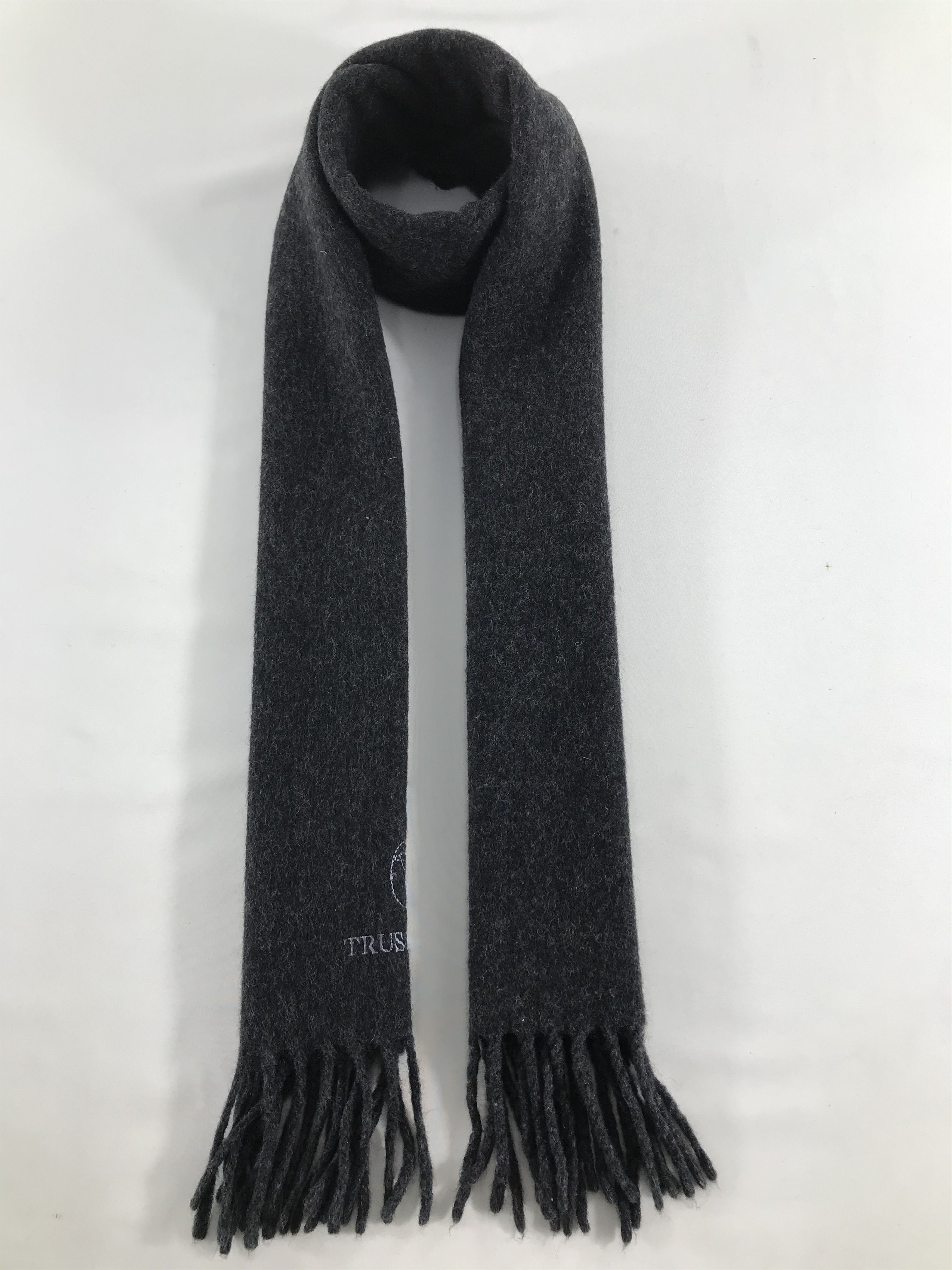 Trussardi Trussardi Plain Black Wool Scarf Muffler Neck Wrap V208 Size ONE SIZE - 1 Thumbnail