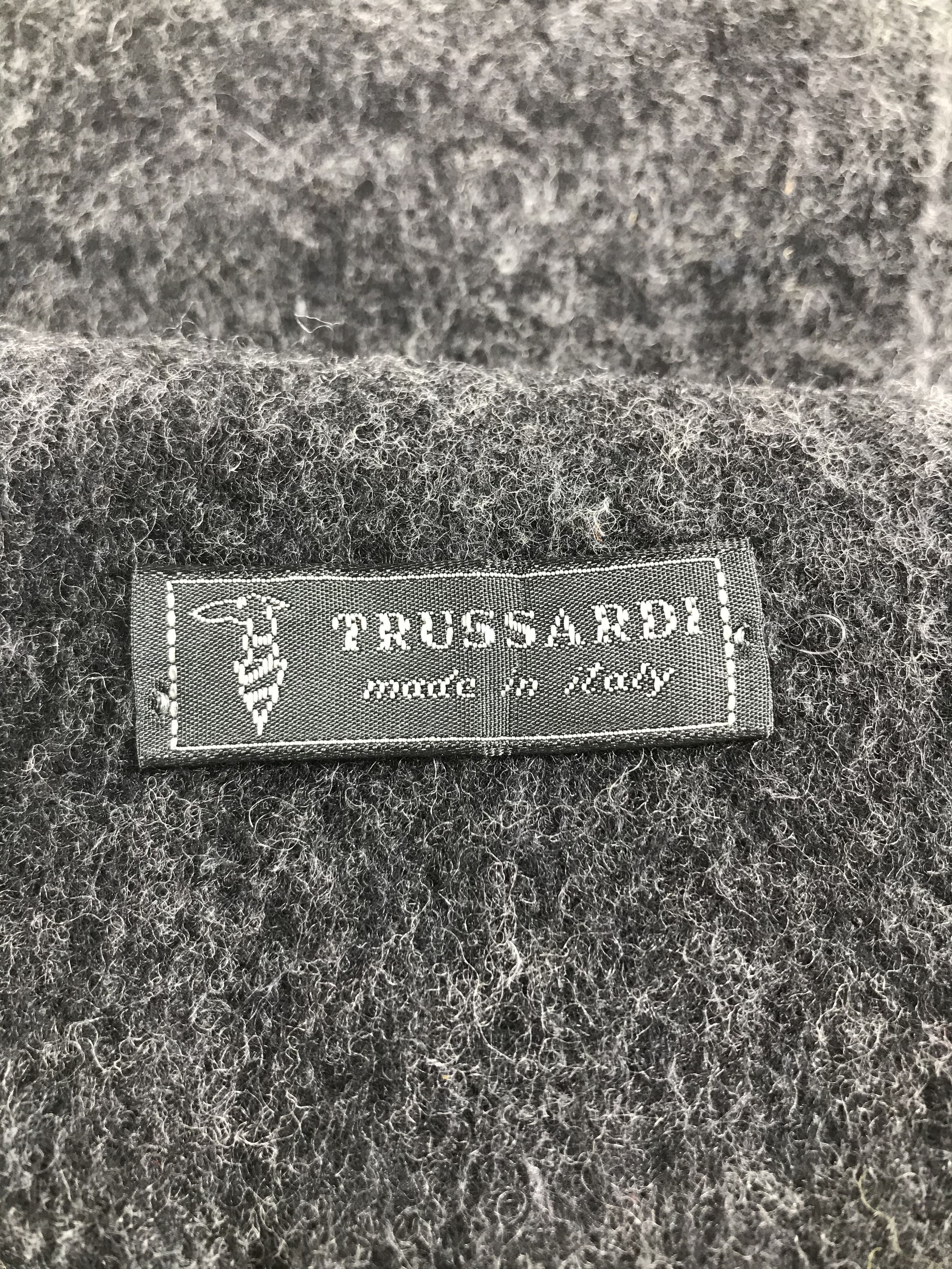 Trussardi Trussardi Plain Black Wool Scarf Muffler Neck Wrap V208 Size ONE SIZE - 5 Thumbnail