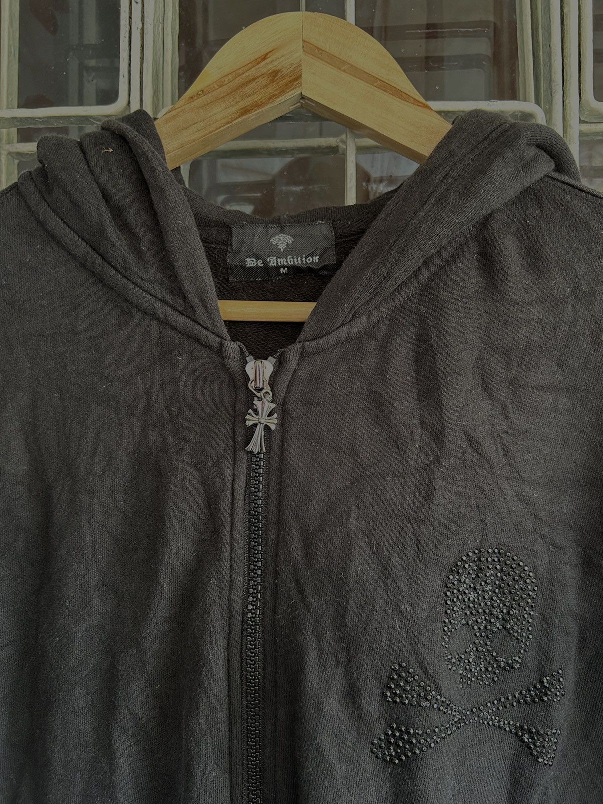 Beauty Beast × Japanese Brand × Vintage 💥CROSS🔥 BE AMBITION SKULL SKELETON HOODIE Size US L / EU 52-54 / 3 - 4 Thumbnail