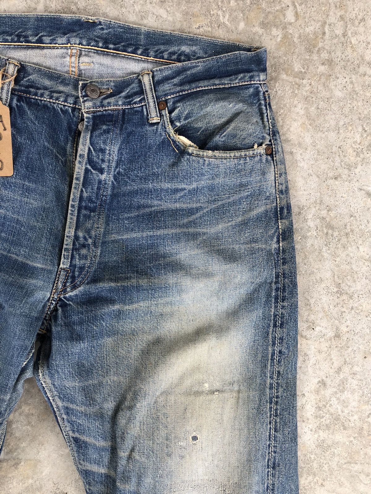 Warehouse & Co. Vintage Warehouse Selvedge Distressed Denim Size US 35 - 5 Thumbnail