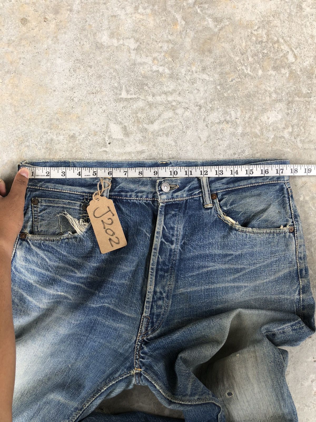 Warehouse & Co. Vintage Warehouse Selvedge Distressed Denim Size US 35 - 24 Thumbnail