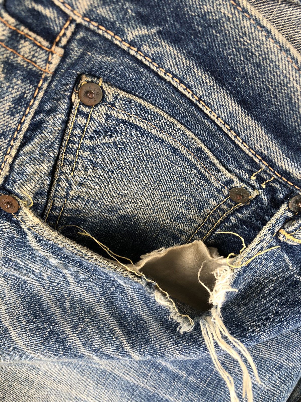 Warehouse & Co. Vintage Warehouse Selvedge Distressed Denim Size US 35 - 17 Thumbnail