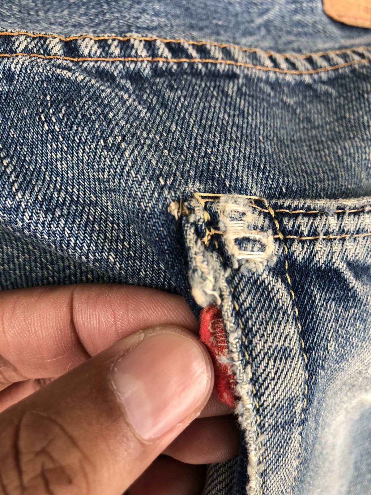 Warehouse & Co. Vintage Warehouse Selvedge Distressed Denim Size US 35 - 23 Thumbnail