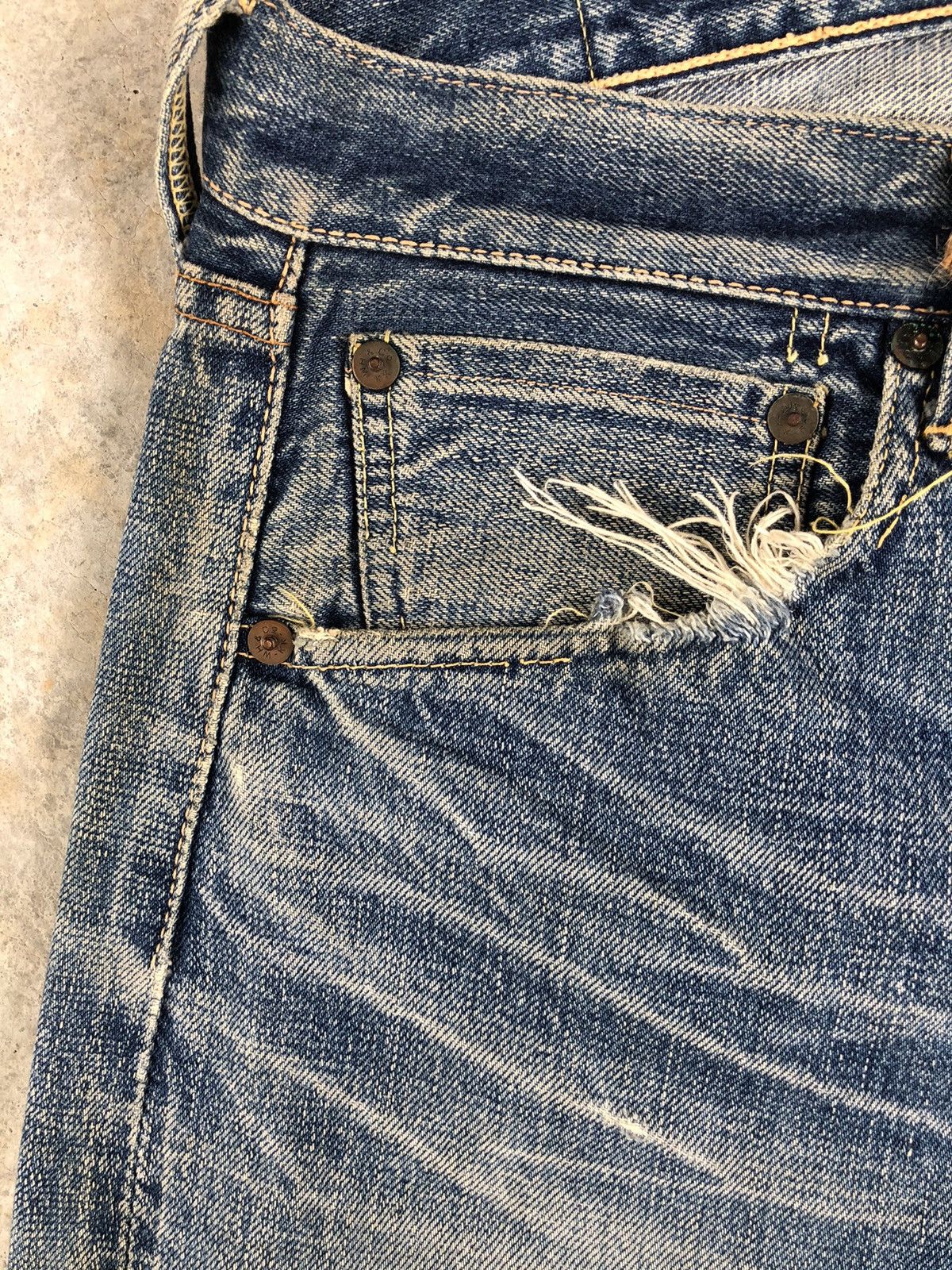 Warehouse & Co. Vintage Warehouse Selvedge Distressed Denim Size US 35 - 20 Thumbnail