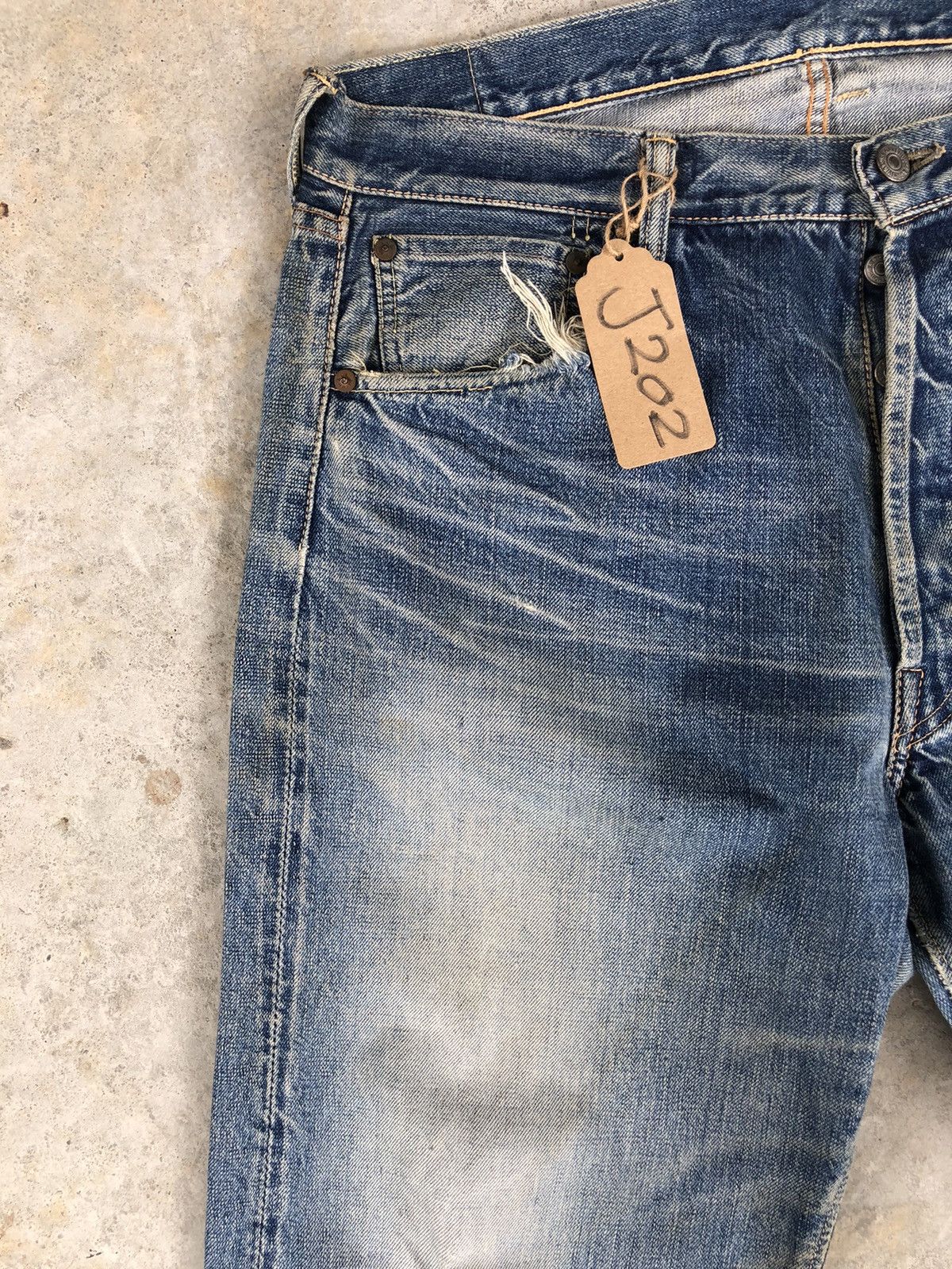 Warehouse & Co. Vintage Warehouse Selvedge Distressed Denim Size US 35 - 4 Thumbnail