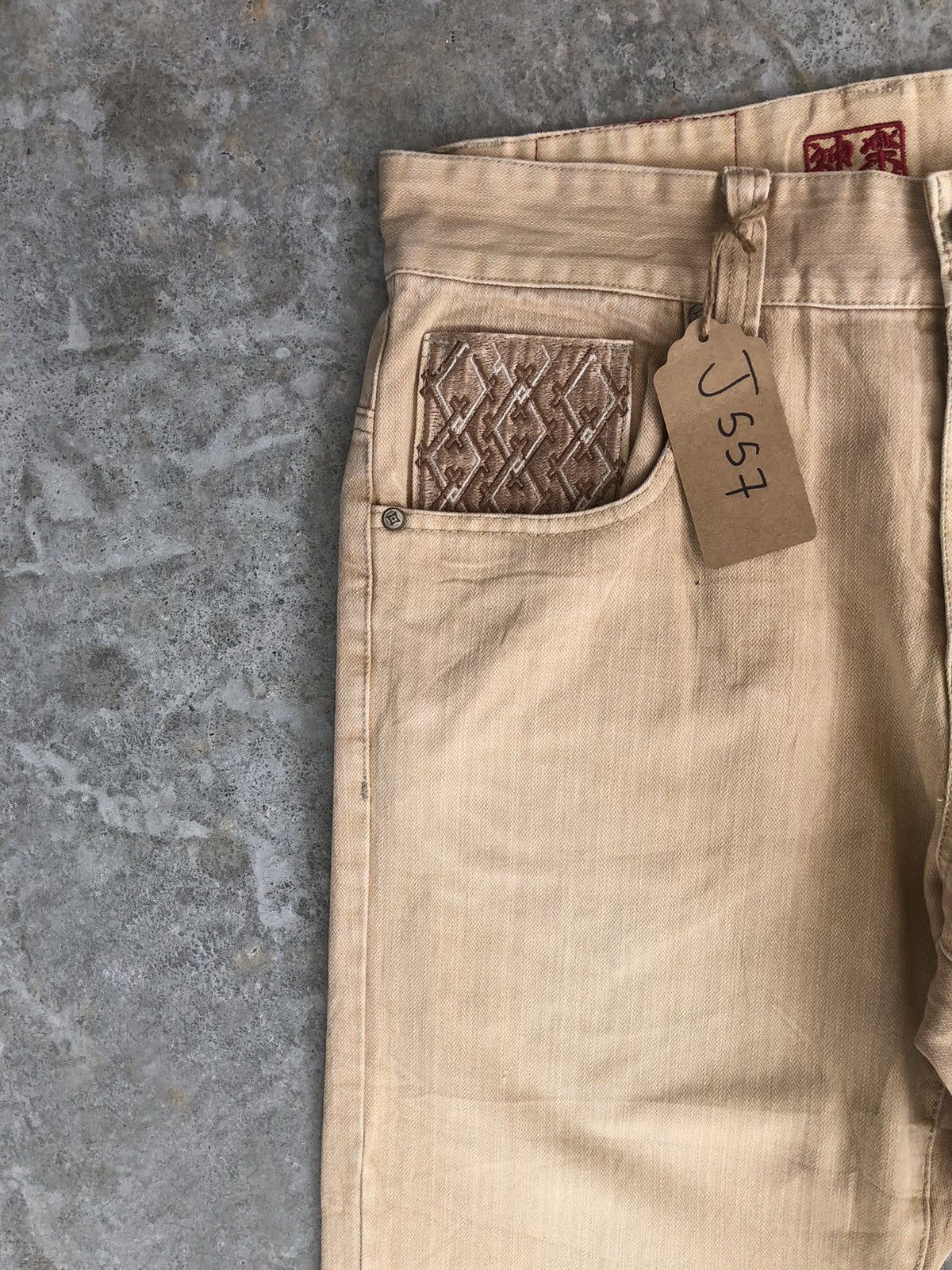 Japanese Brand Kagura Embroidered Jeans Distressed Jeans Size US 31 - 4 Thumbnail