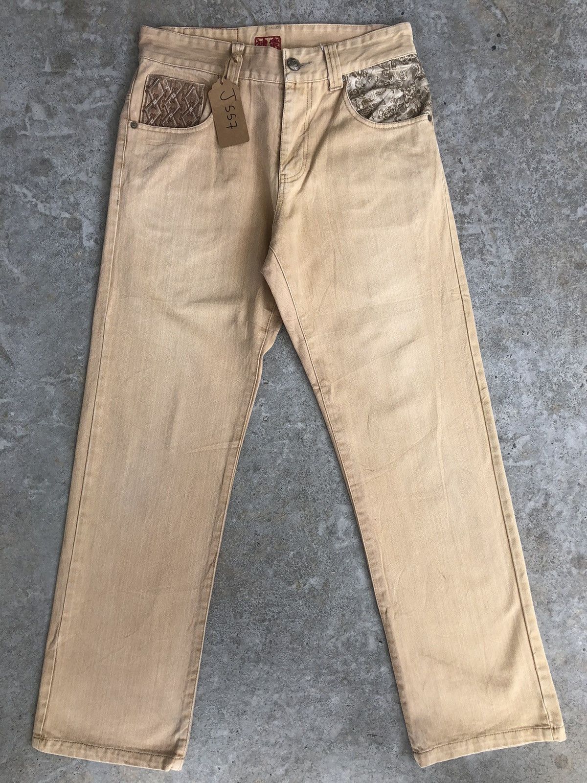 Japanese Brand Kagura Embroidered Jeans Distressed Jeans Size US 31 - 2 Thumbnail