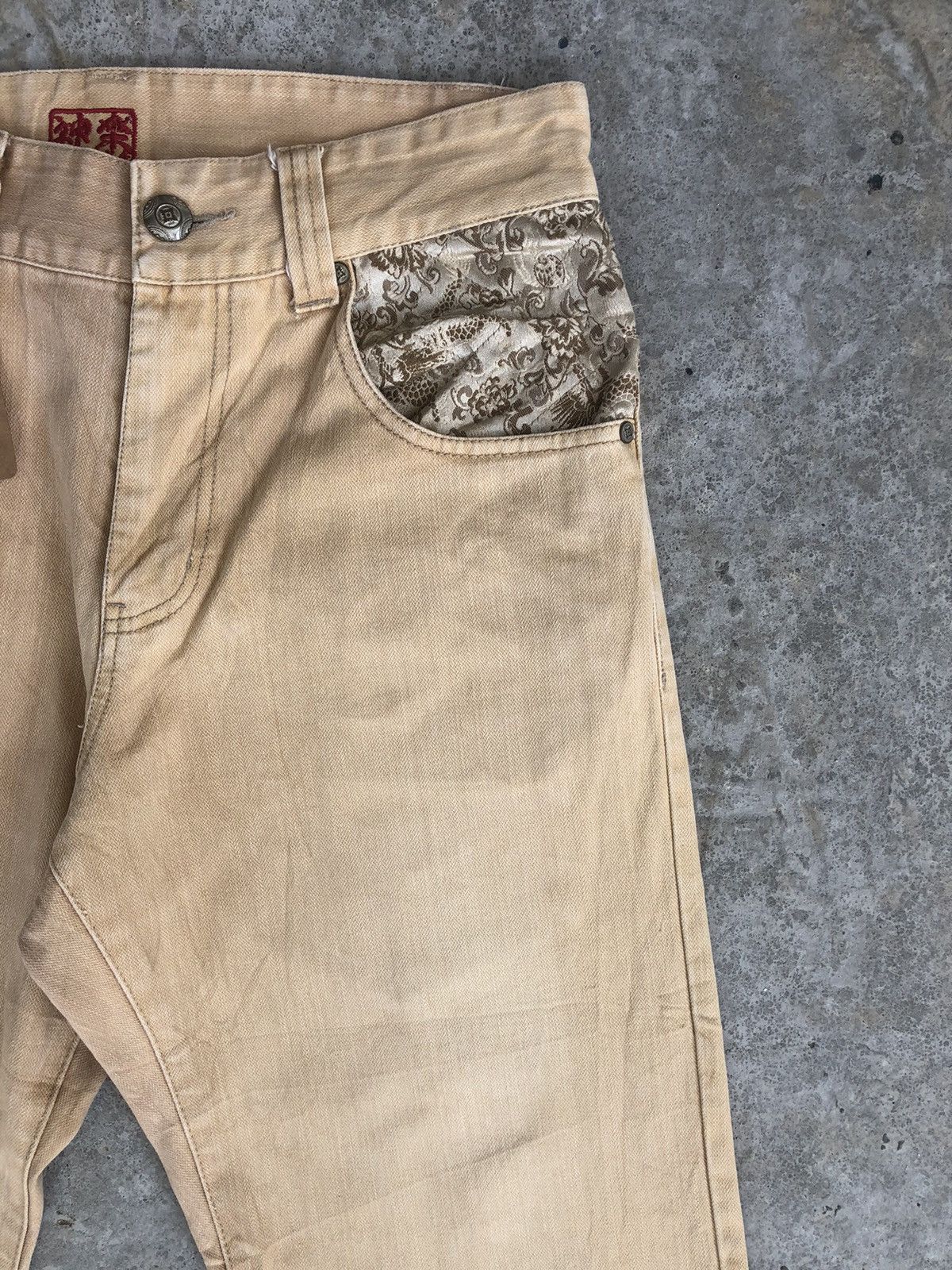 Japanese Brand Kagura Embroidered Jeans Distressed Jeans Size US 31 - 5 Thumbnail