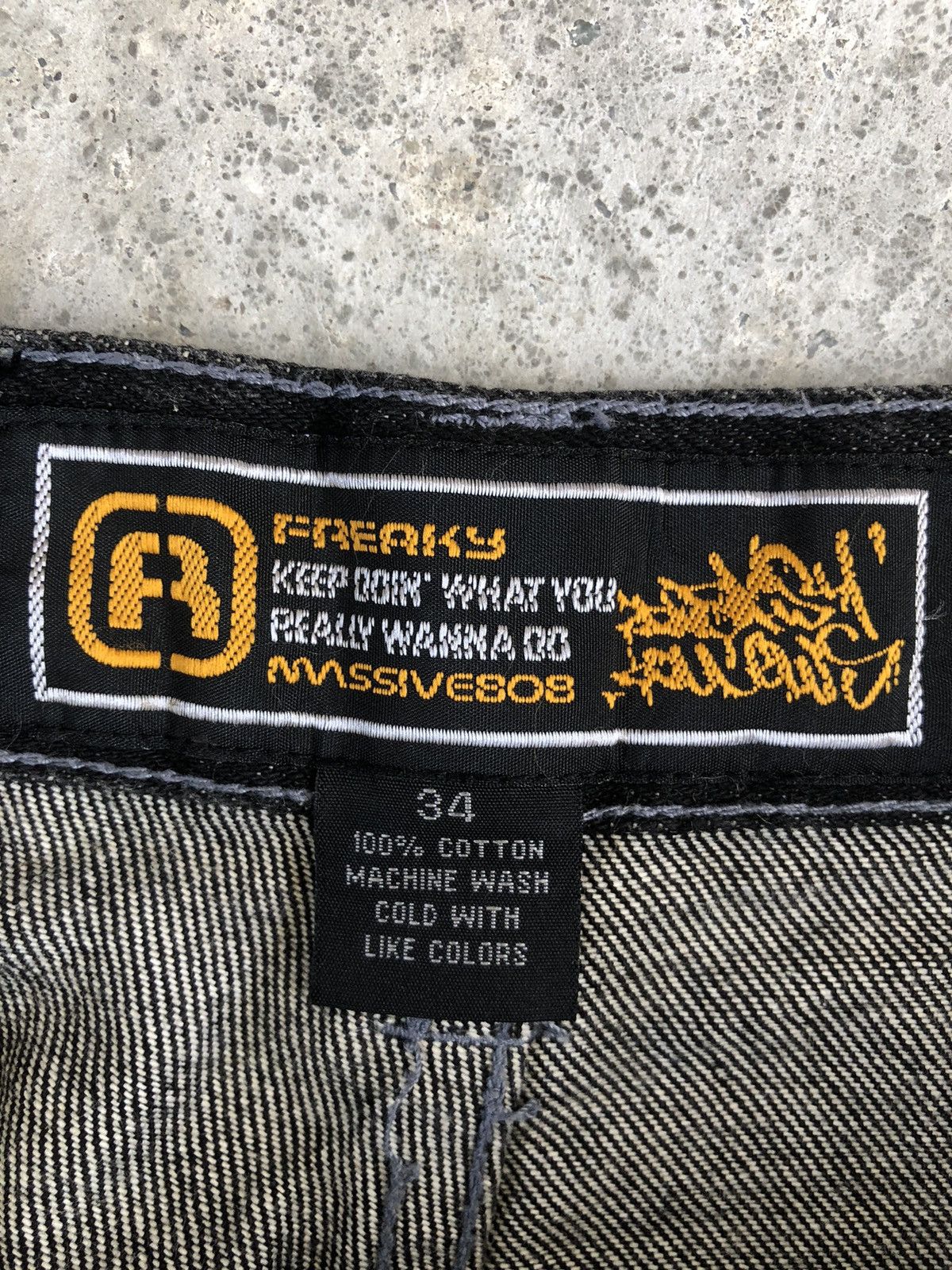 Vintage Freaky Embroidered Jeans Baggy Jeans Hip Hop Skateboards Size US 33 - 16 Thumbnail