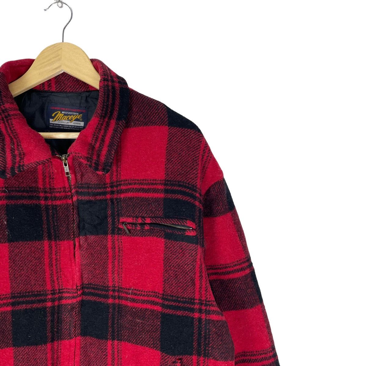 Flannel × Japanese Brand × Vintage ⚡️MACEYE RED SHADOW TARTAN ZIPPER JACKET Size US L / EU 52-54 / 3 - 3 Thumbnail