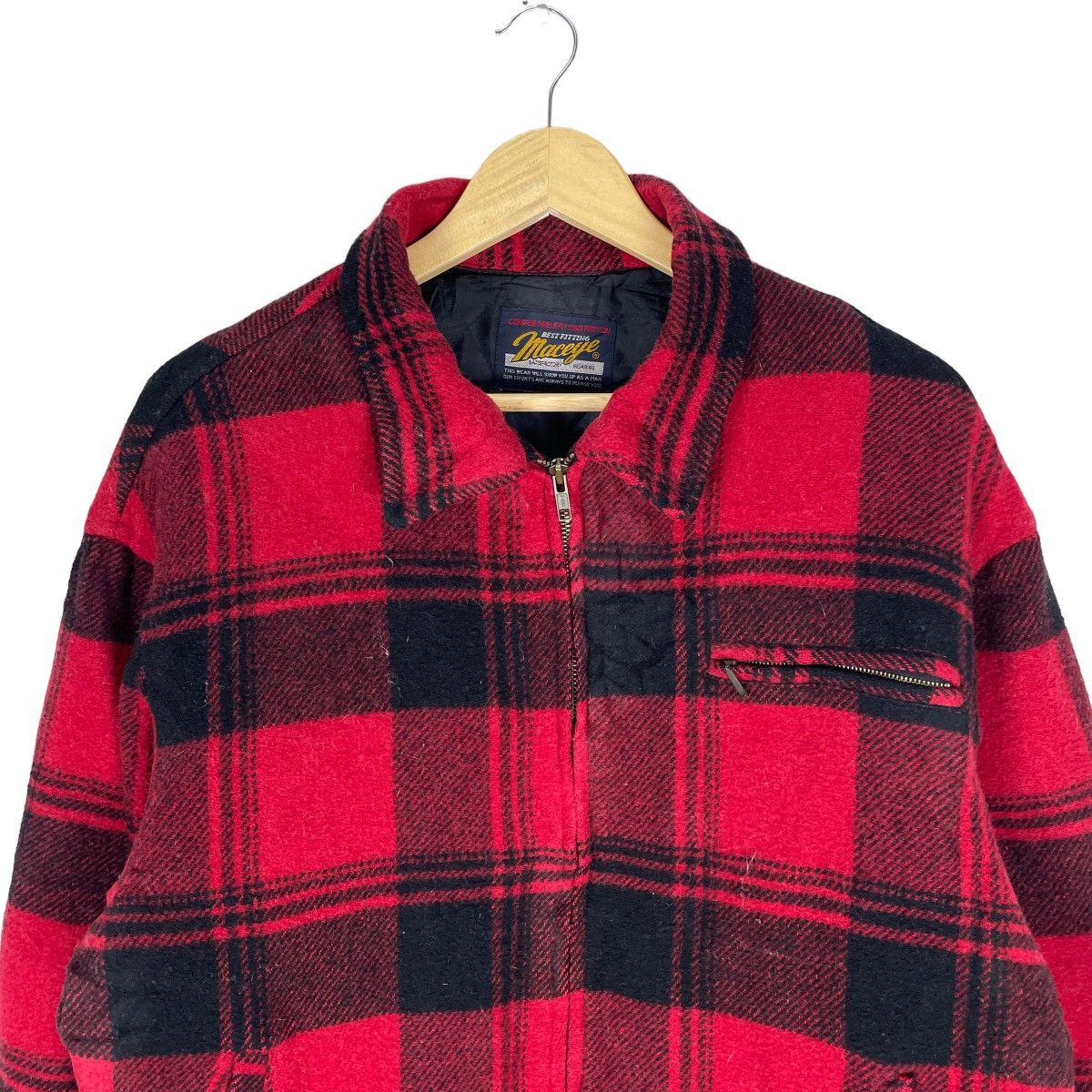 Flannel × Japanese Brand × Vintage ⚡️MACEYE RED SHADOW TARTAN ZIPPER JACKET Size US L / EU 52-54 / 3 - 2 Thumbnail