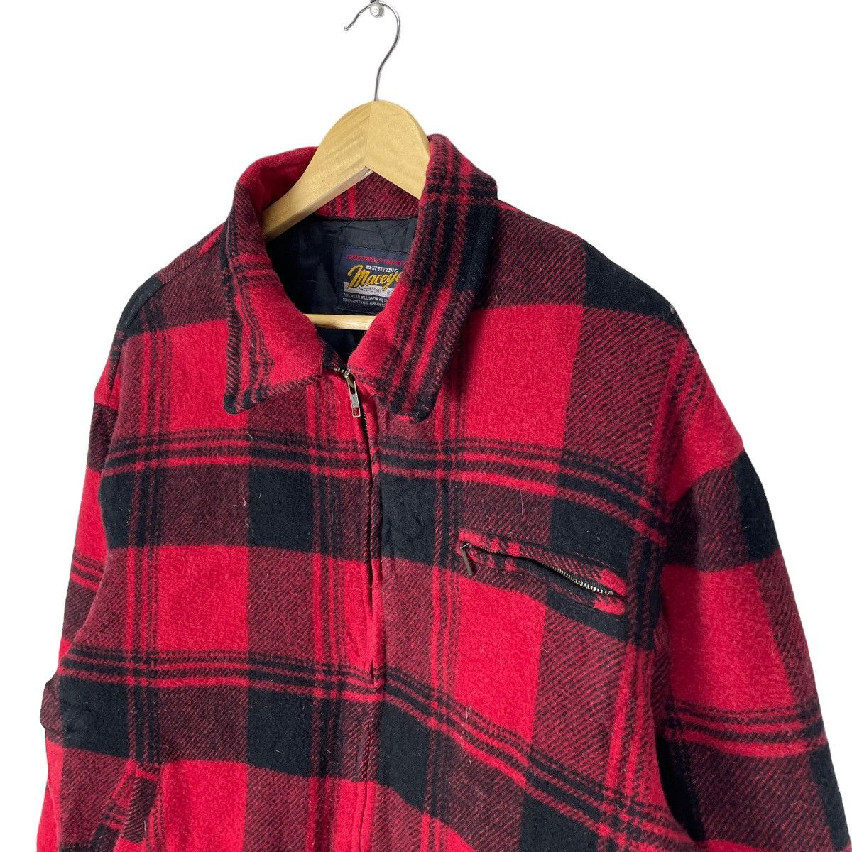Flannel × Japanese Brand × Vintage ⚡️MACEYE RED SHADOW TARTAN ZIPPER JACKET Size US L / EU 52-54 / 3 - 4 Thumbnail
