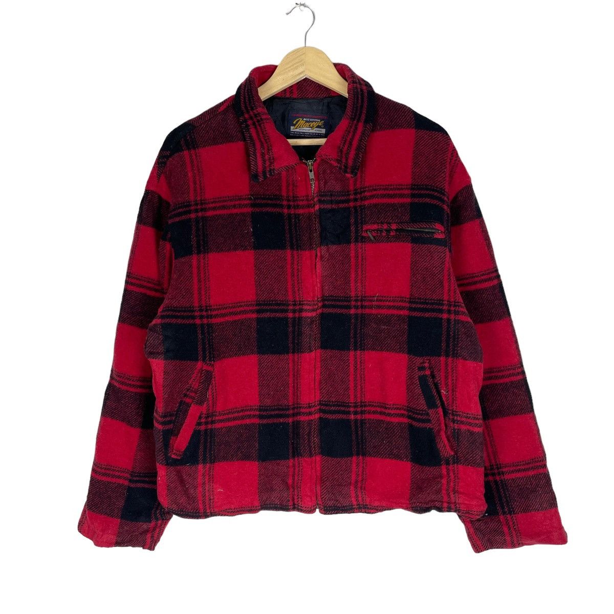 Flannel × Japanese Brand × Vintage ⚡️MACEYE RED SHADOW TARTAN ZIPPER JACKET Size US L / EU 52-54 / 3 - 1 Thumbnail