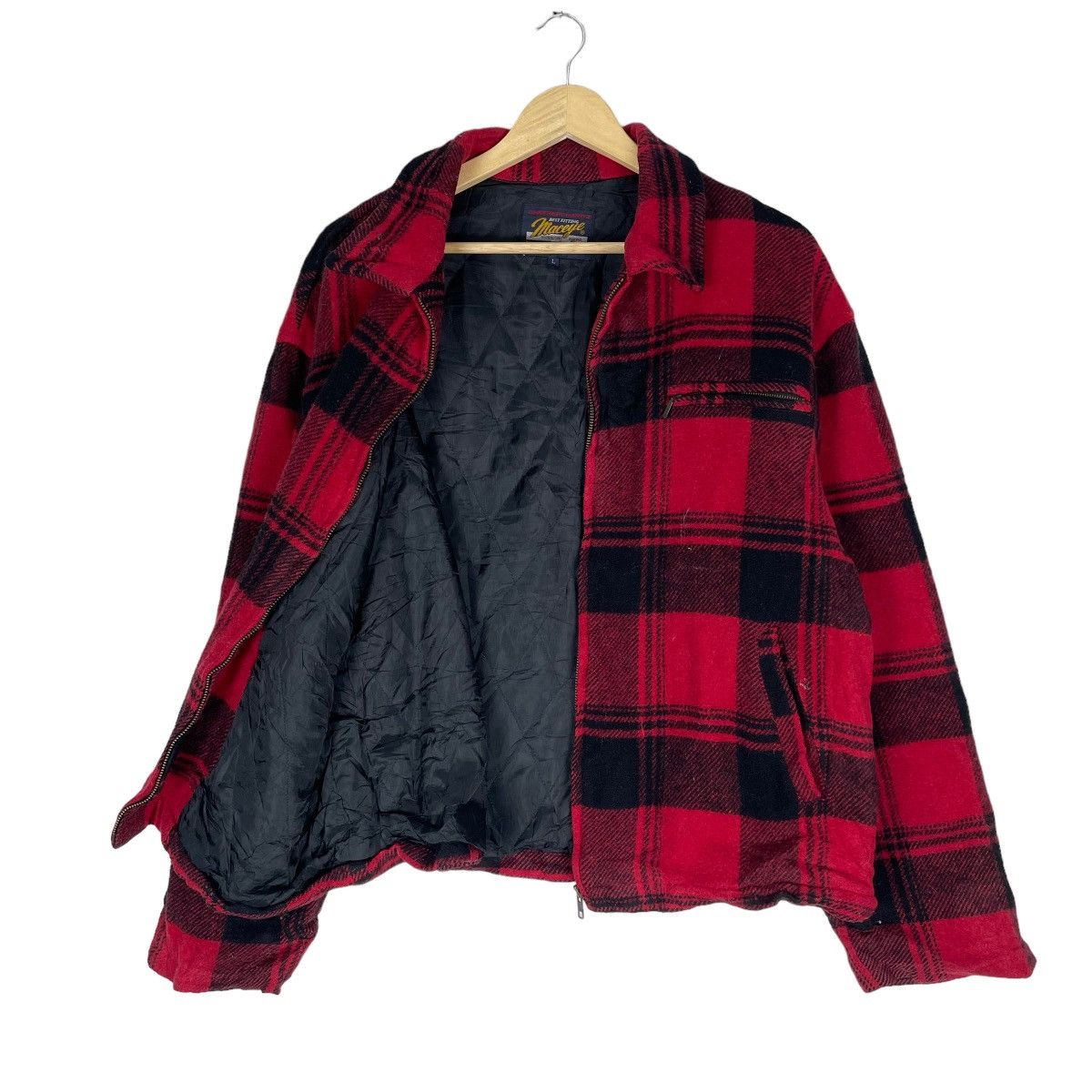 Flannel × Japanese Brand × Vintage ⚡️MACEYE RED SHADOW TARTAN ZIPPER JACKET Size US L / EU 52-54 / 3 - 6 Thumbnail