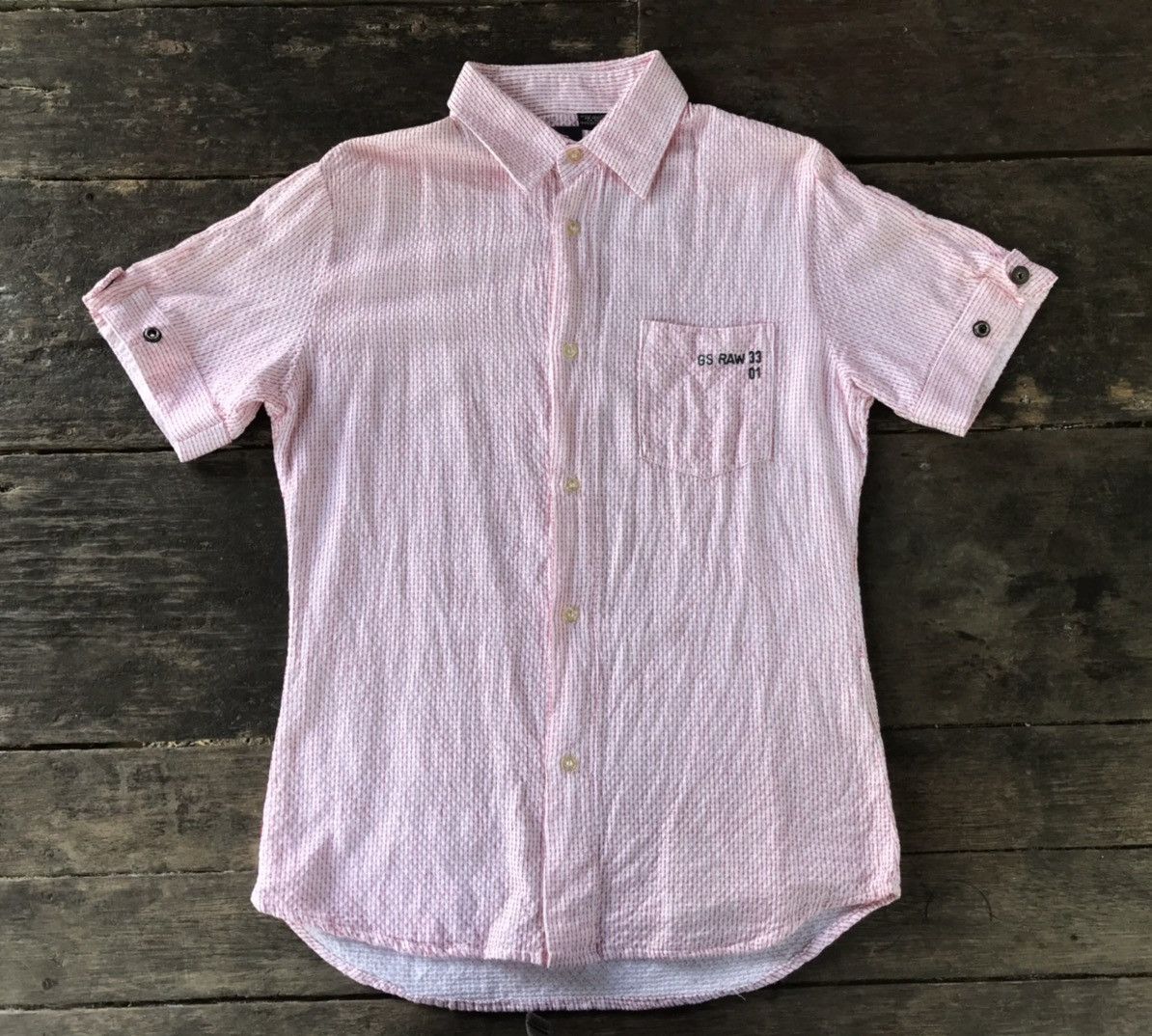 G-Star Gstar RAW Button up Short Sleeve Big Logi Tshirt Size US M / EU 48-50 / 2 - 2 Thumbnail