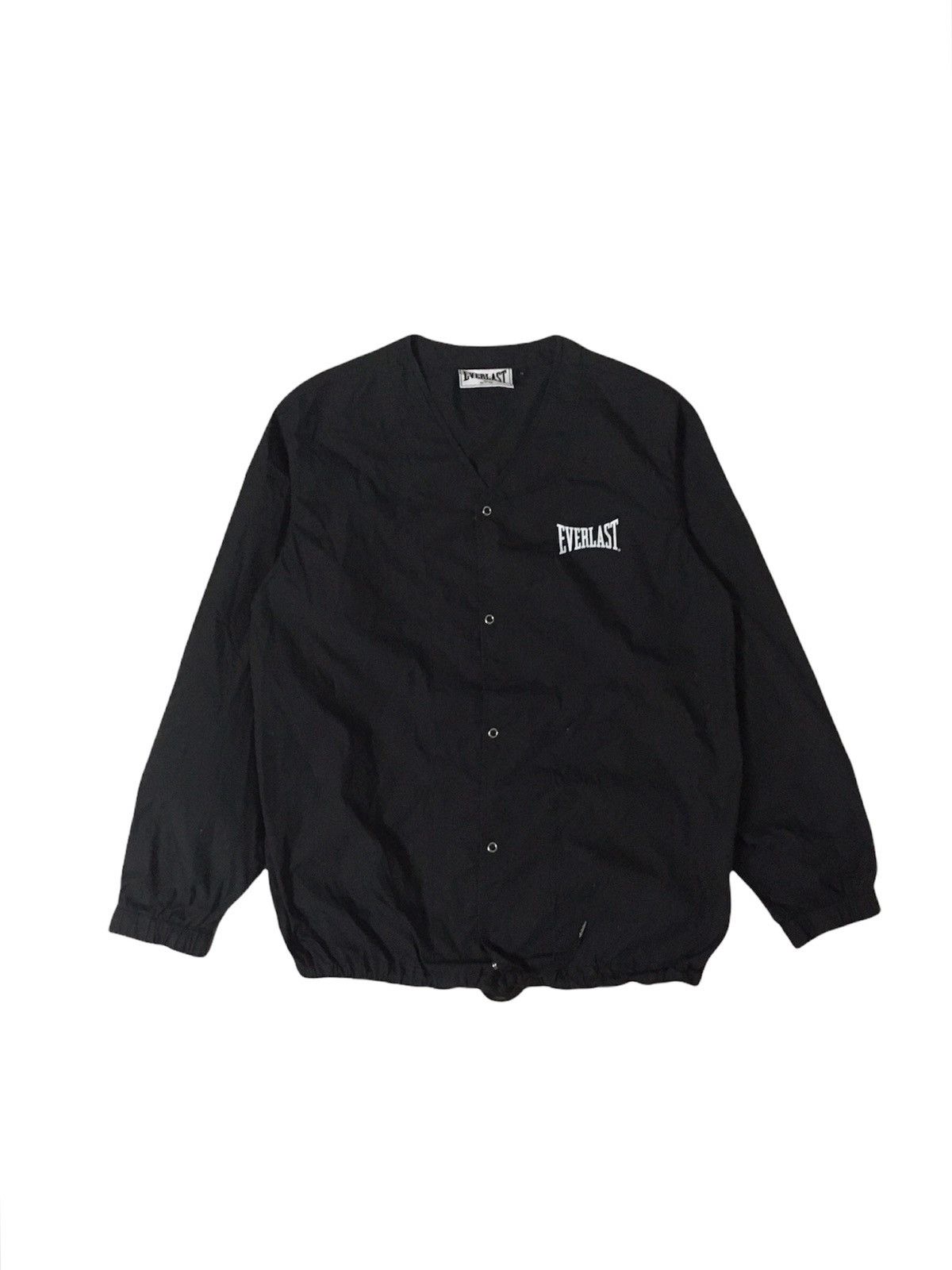 image of Everlast V Neck Windbreaker Jacket in Black, Men's (Size Medium)